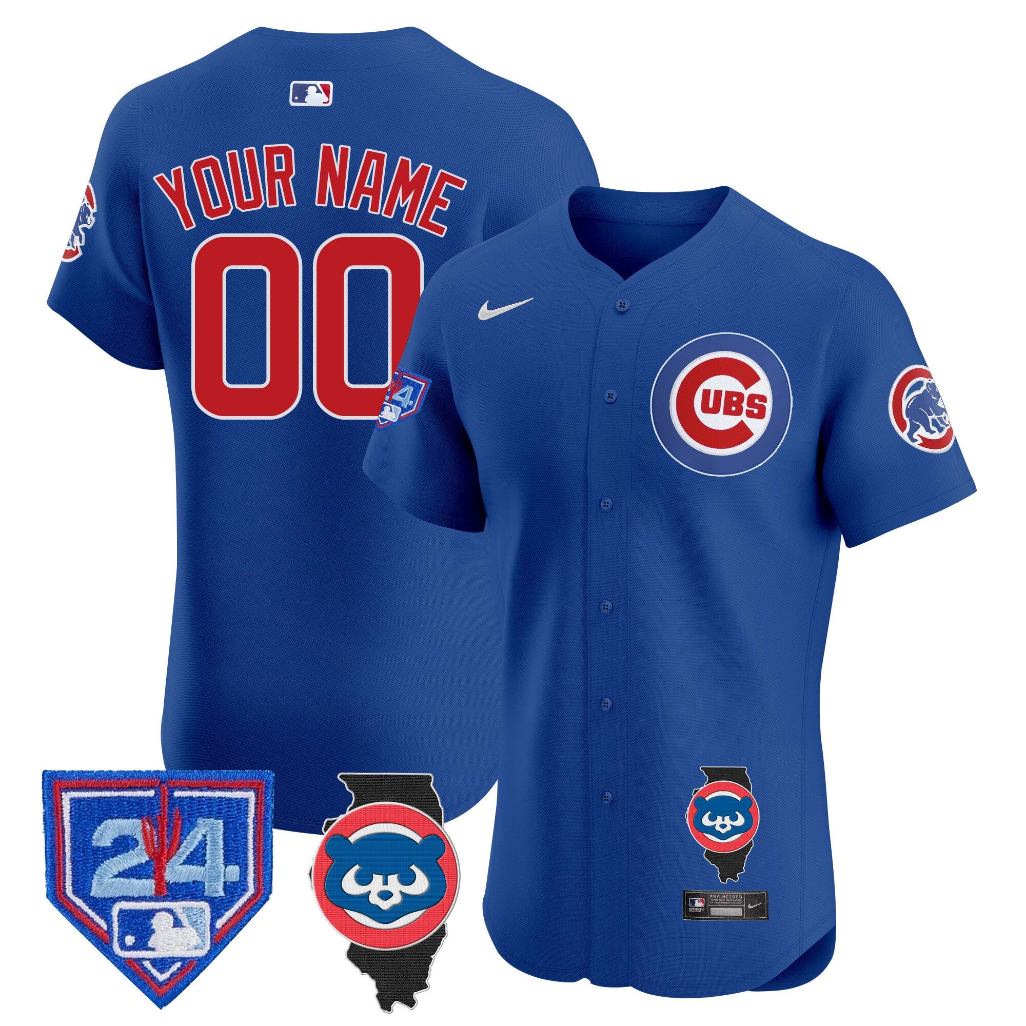 Chicago Spring Training & Illinois Patch Vapor Premier Elite Custom Jersey