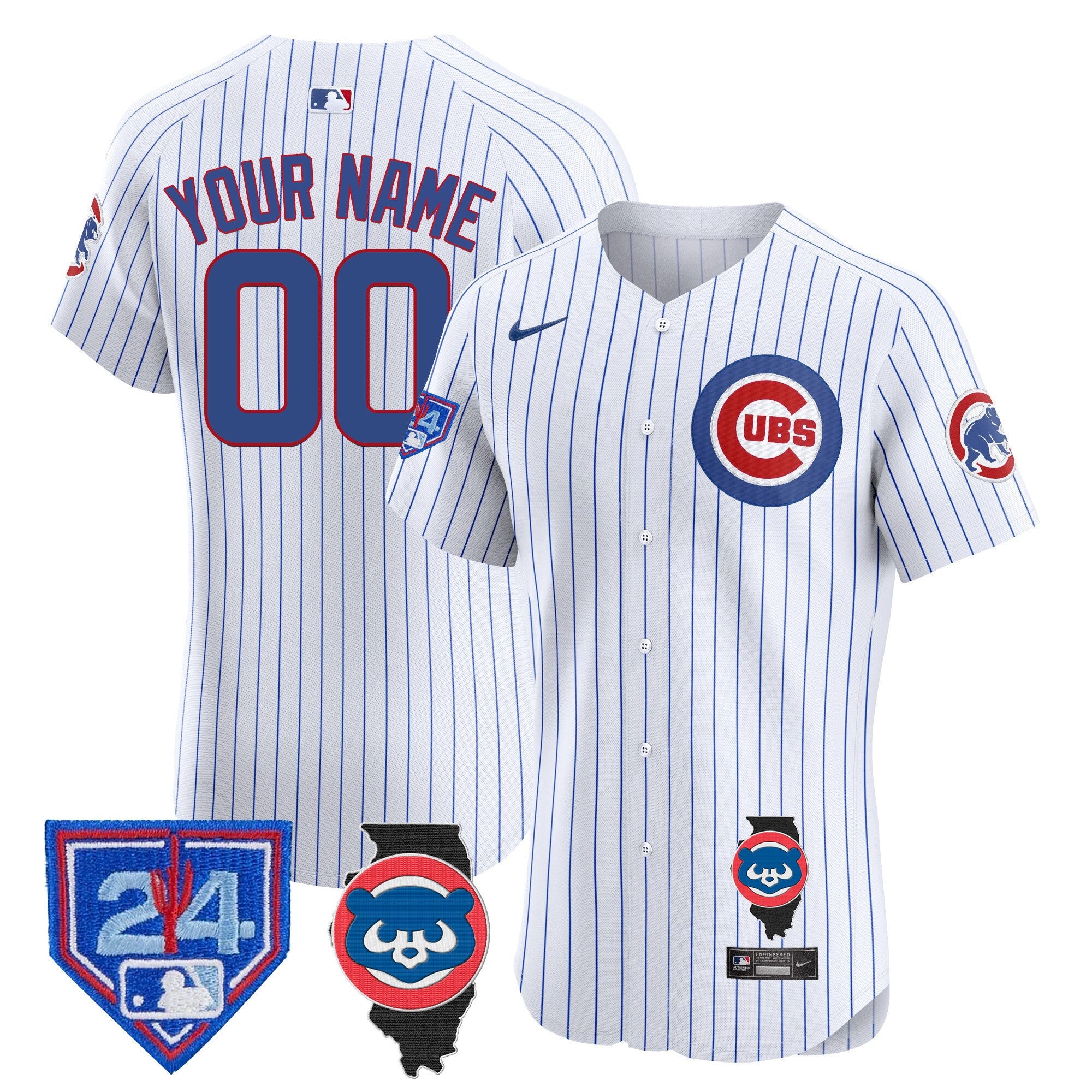 Chicago Spring Training & Illinois Patch Vapor Premier Elite Custom Jersey