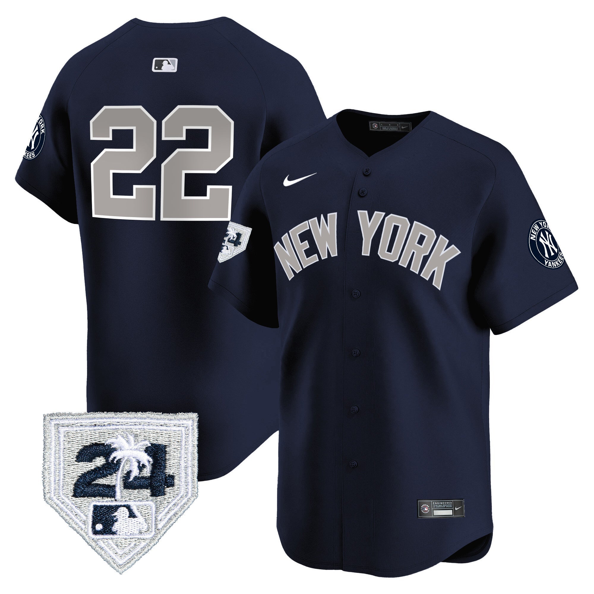 Men’s New York 2024 Spring Training Patch Vapor Premier Limited Jersey V5
