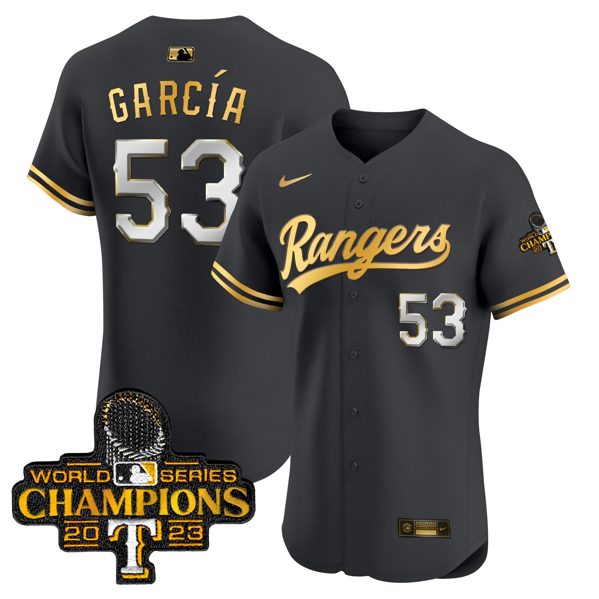 Men’s Texas 2023 World Series Champions Gold Trim Vapor Premier Elite Jersey