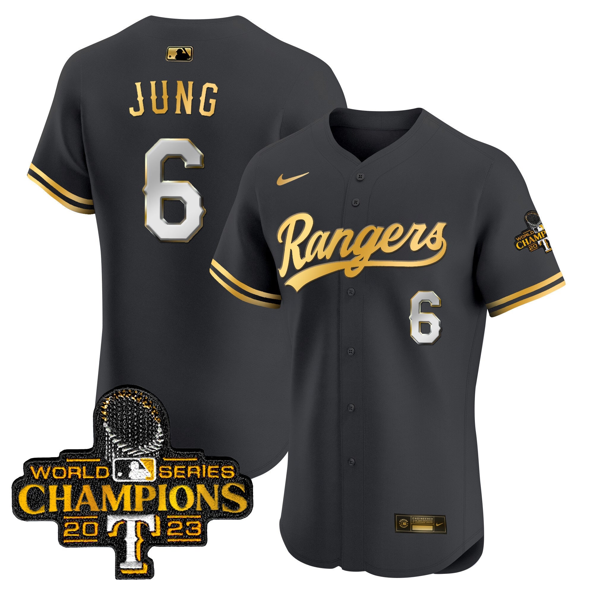 Men’s Texas 2023 World Series Champions Gold Trim Vapor Premier Elite Jersey