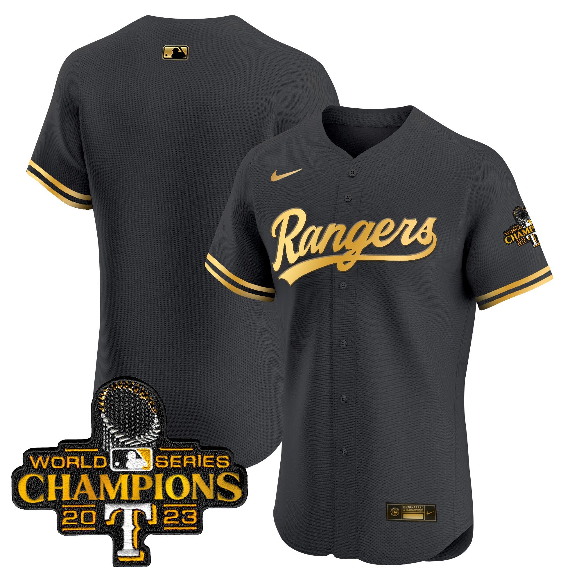 Men’s Texas 2023 World Series Champions Gold Trim Vapor Premier Elite Jersey