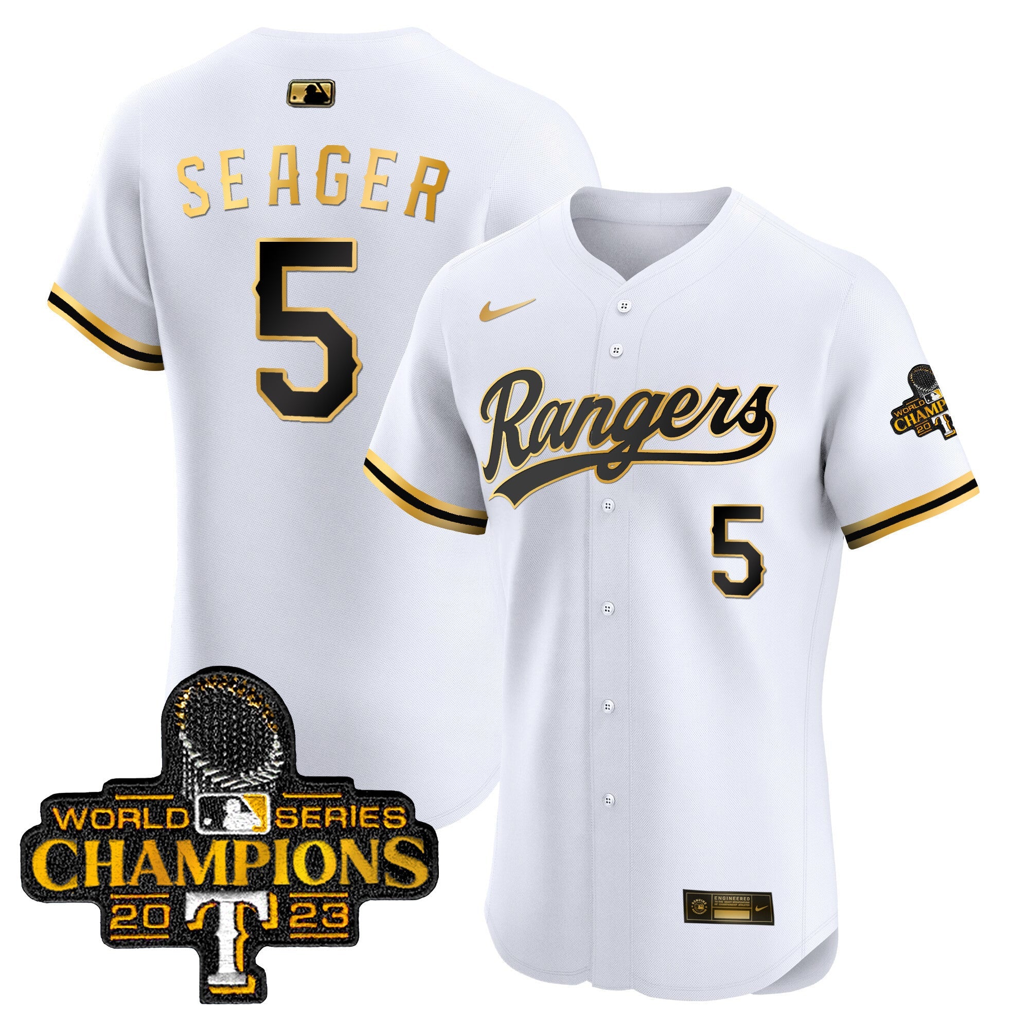 Men’s Texas 2023 World Series Champions Gold Trim Vapor Premier Elite Jersey
