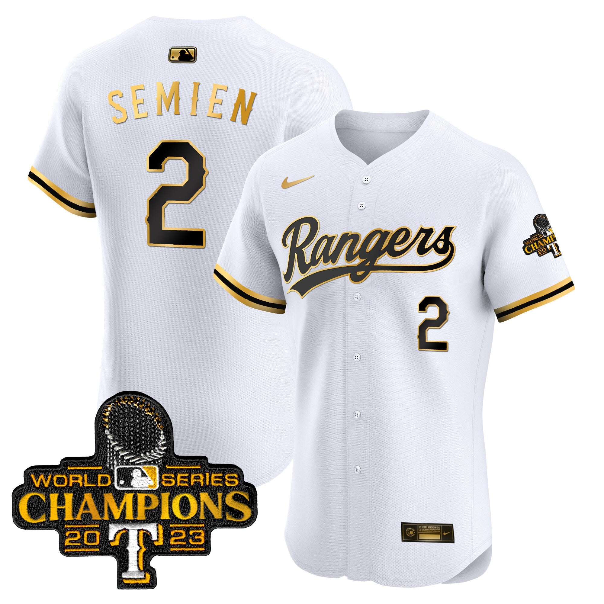 Men’s Texas 2023 World Series Champions Gold Trim Vapor Premier Elite Jersey