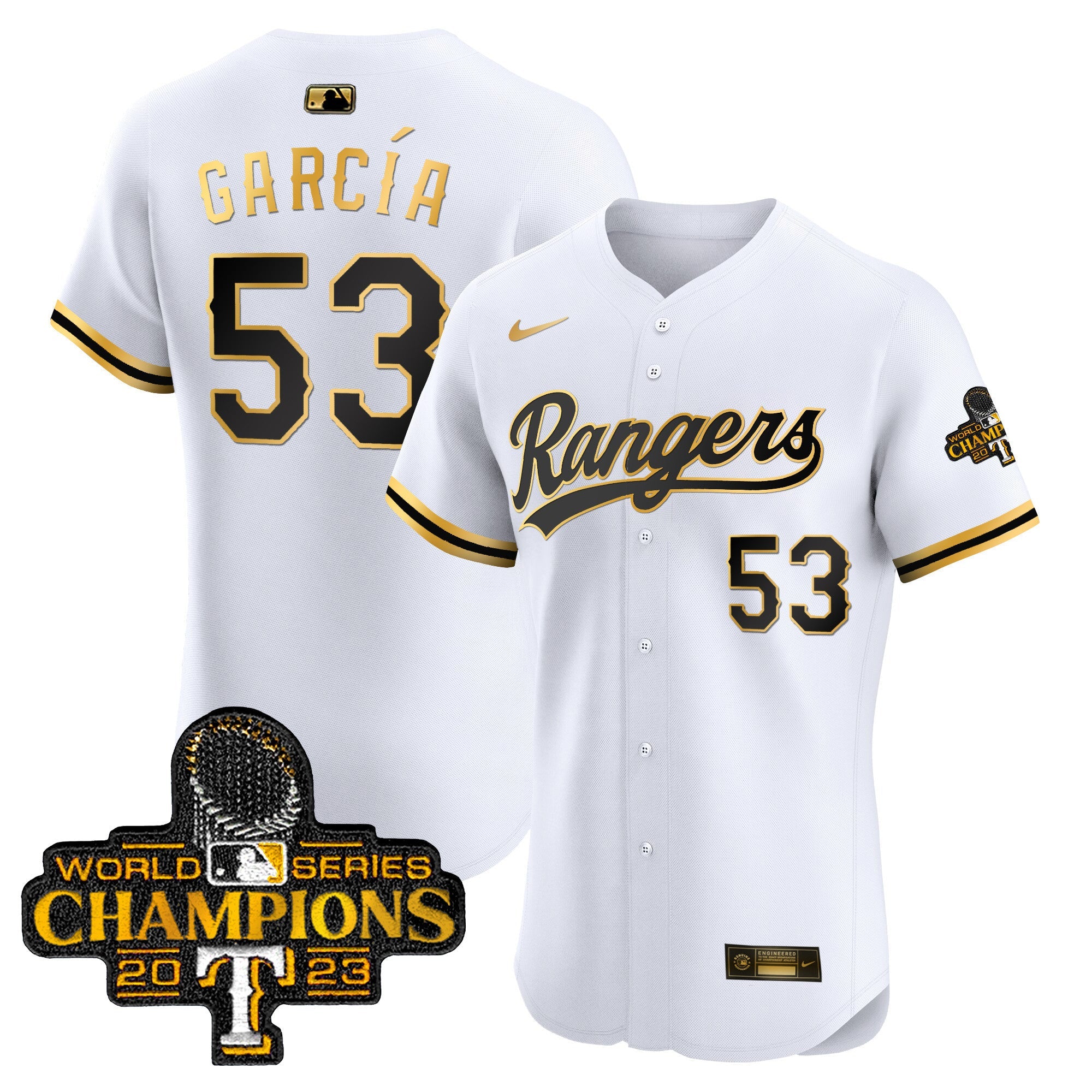 Men’s Texas 2023 World Series Champions Gold Trim Vapor Premier Elite Jersey