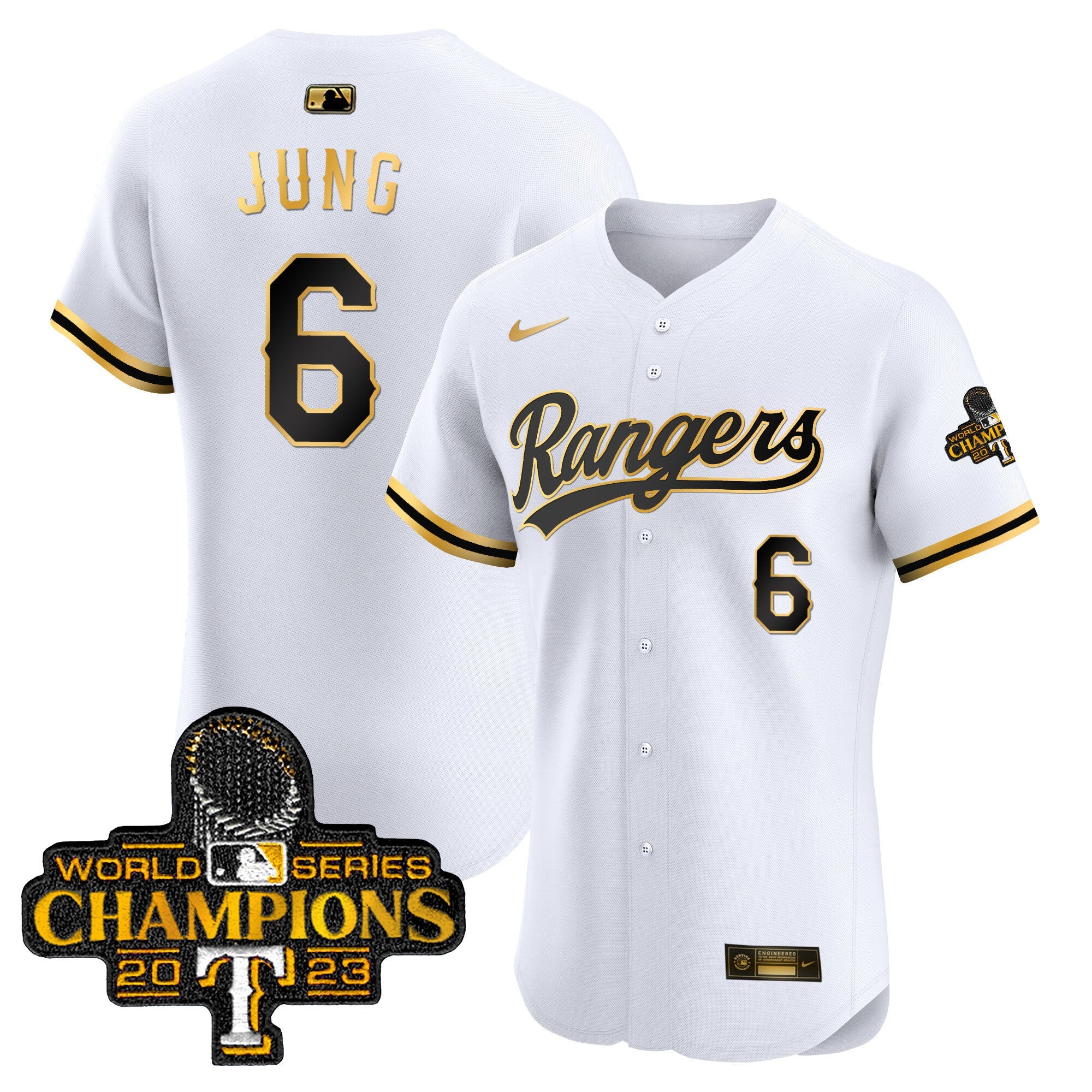 Men’s Texas 2023 World Series Champions Gold Trim Vapor Premier Elite Jersey