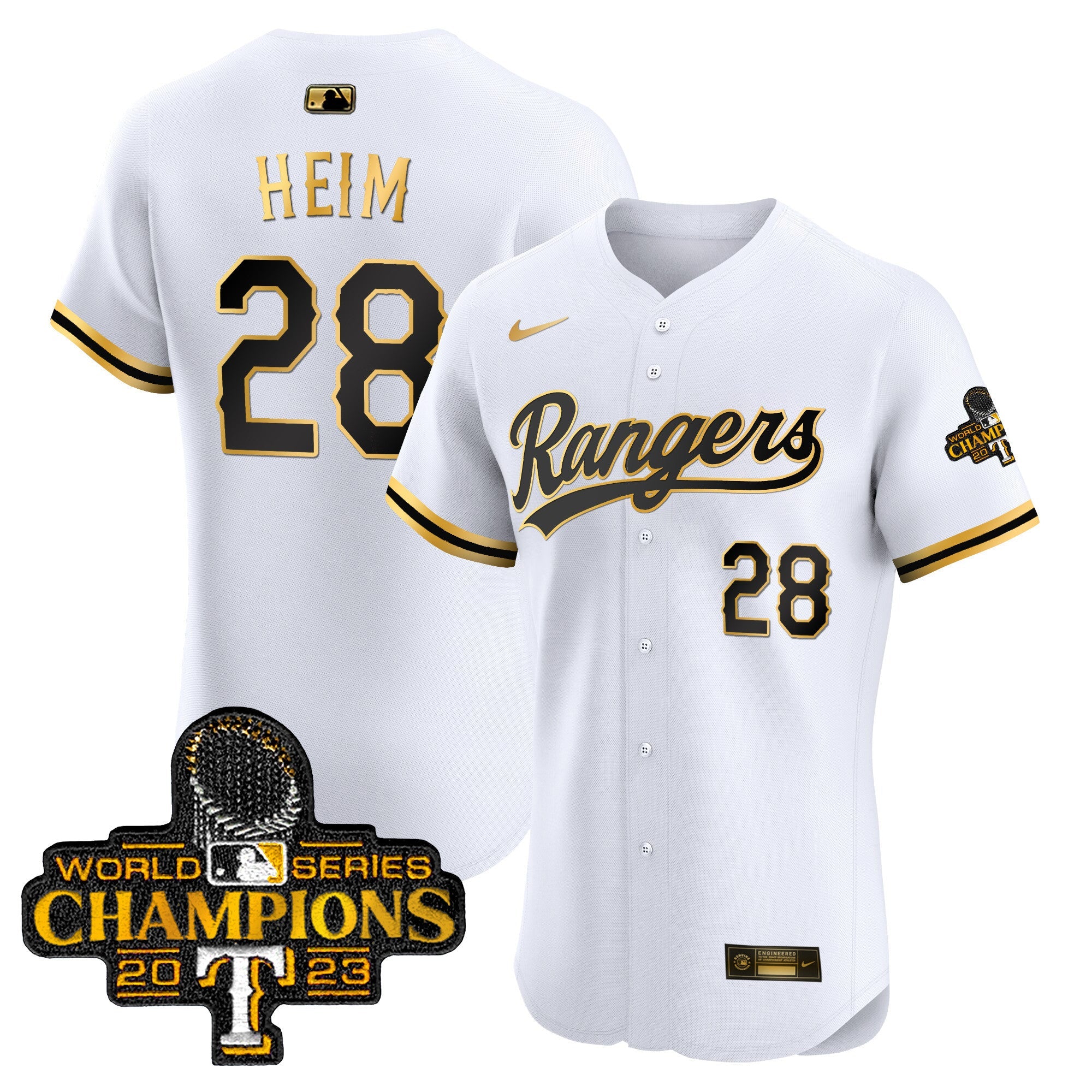 Men’s Texas 2023 World Series Champions Gold Trim Vapor Premier Elite Jersey