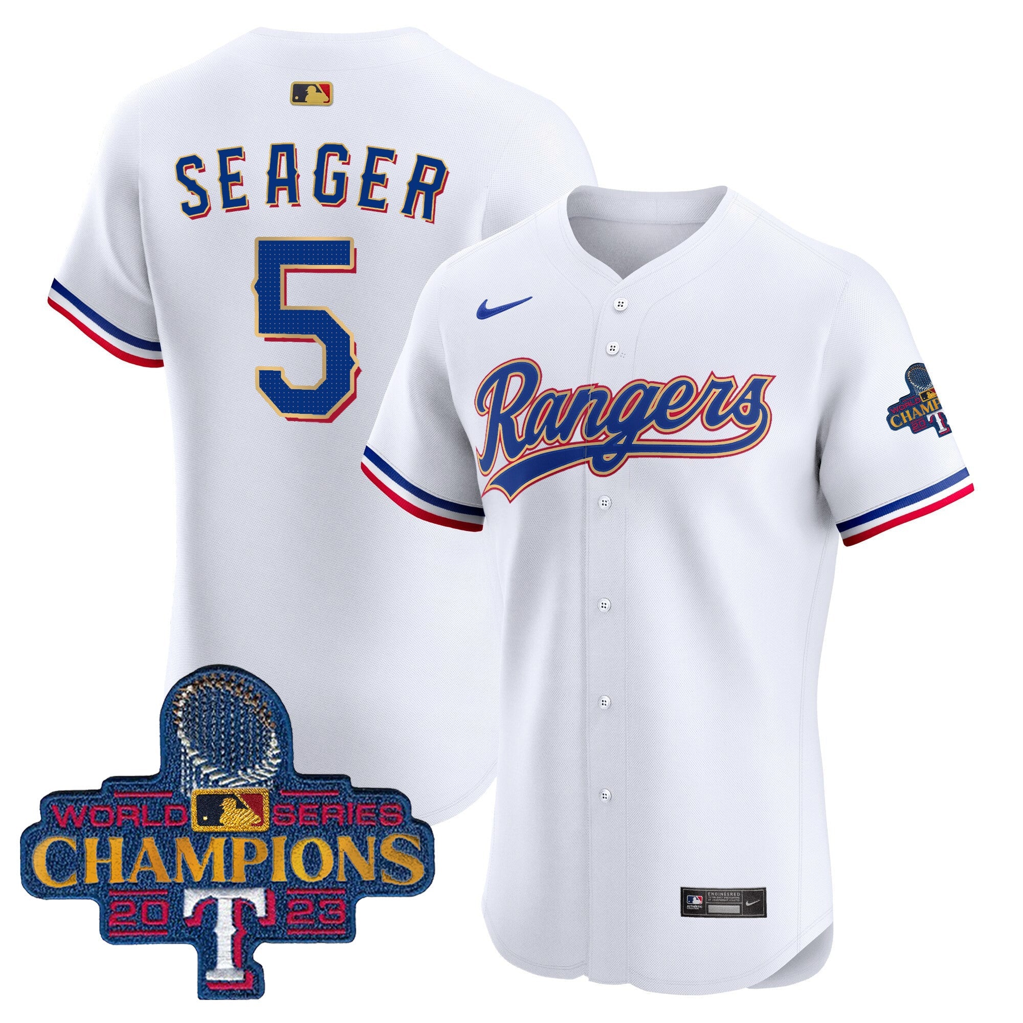 Men’s Texas 2023 World Series Champions Gold Trim Vapor Premier Elite Jersey