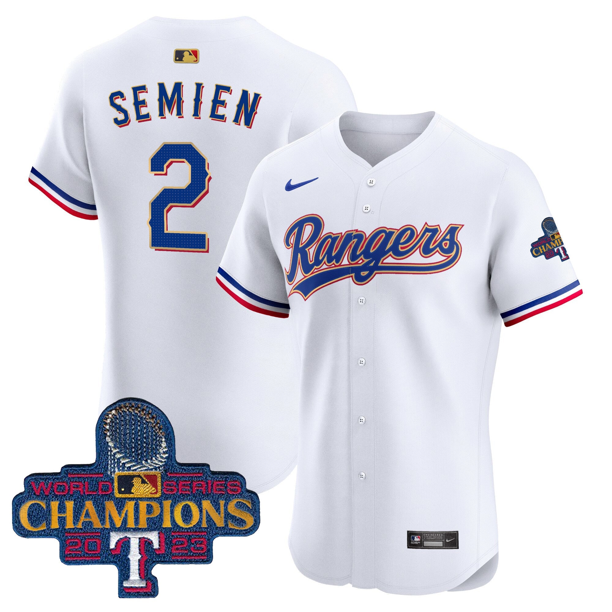 Men’s Texas 2023 World Series Champions Gold Trim Vapor Premier Elite Jersey