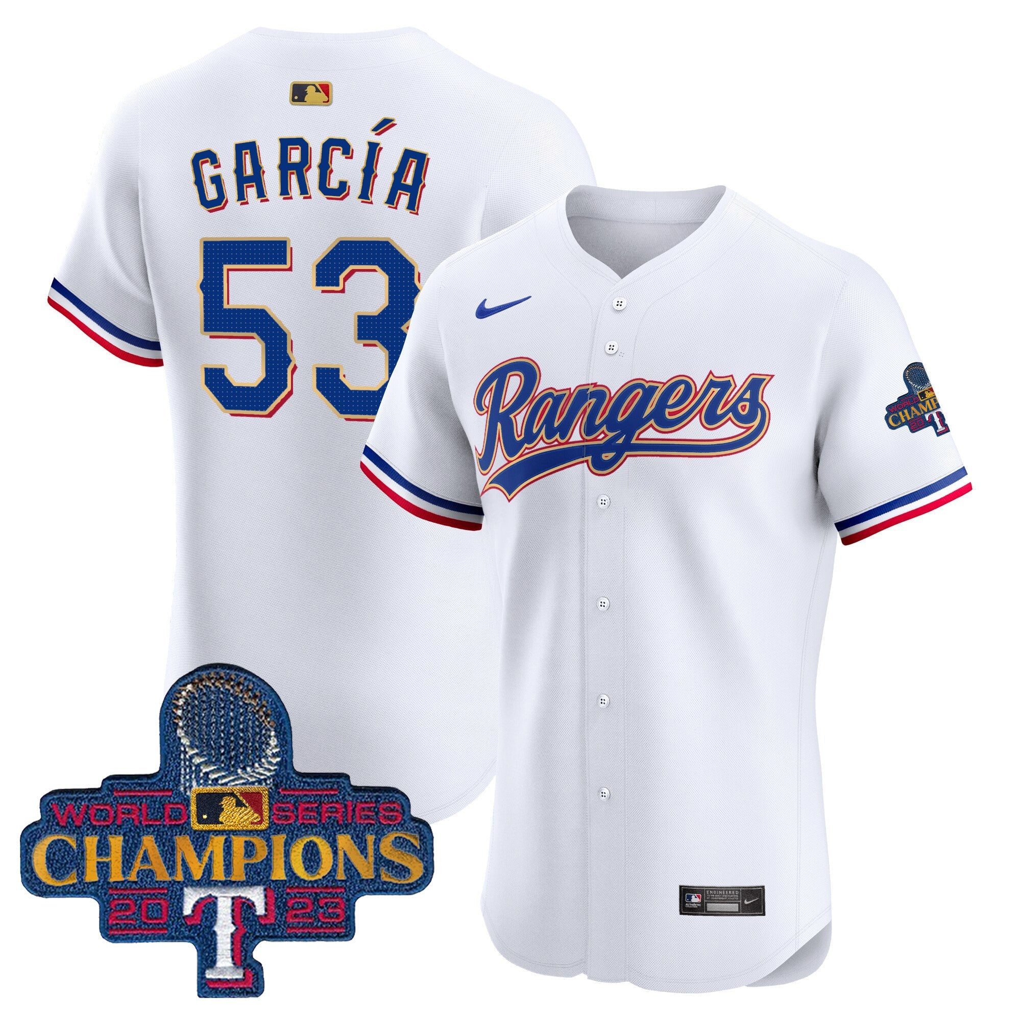 Men’s Texas 2023 World Series Champions Gold Trim Vapor Premier Elite Jersey