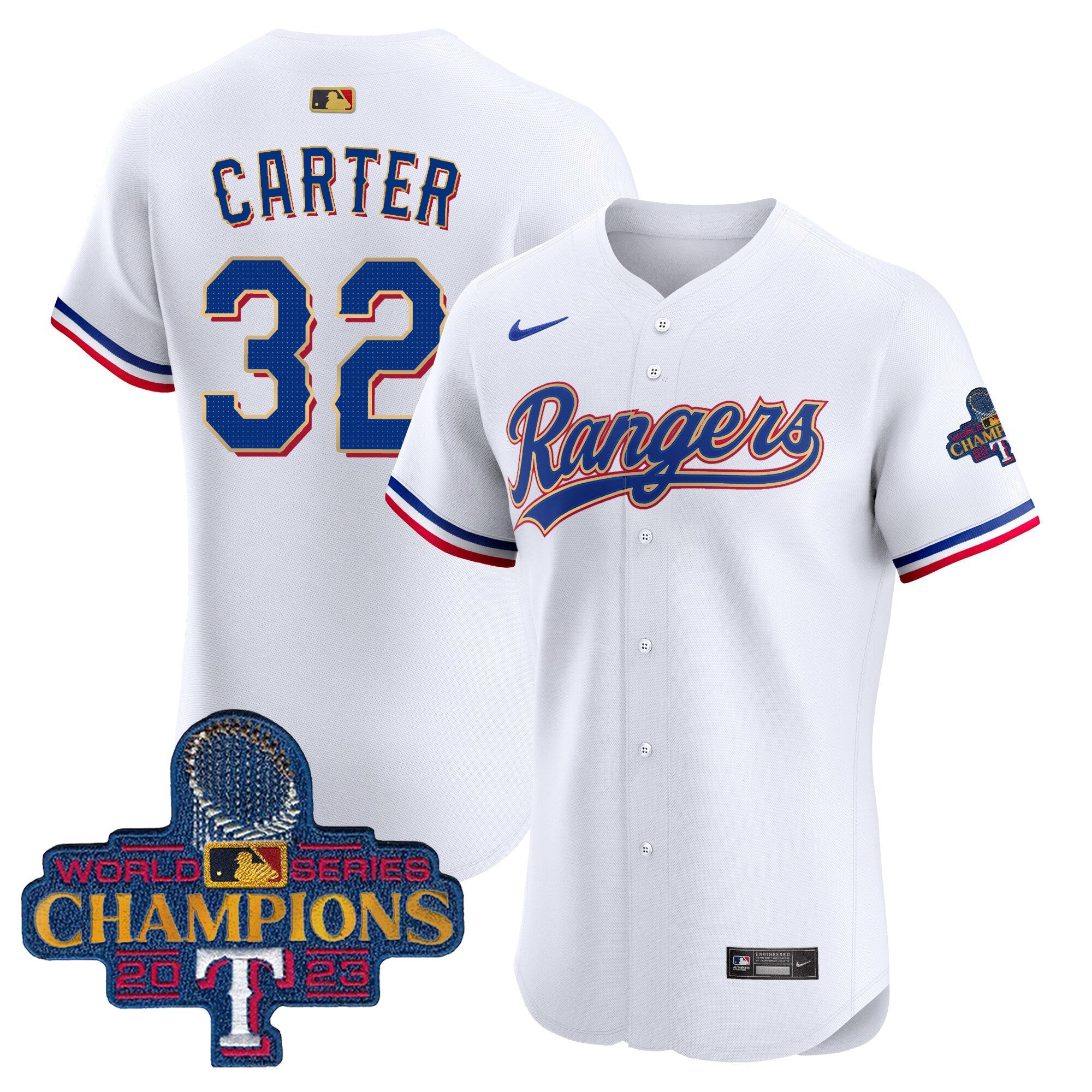 Men’s Texas 2023 World Series Champions Gold Trim Vapor Premier Elite Jersey