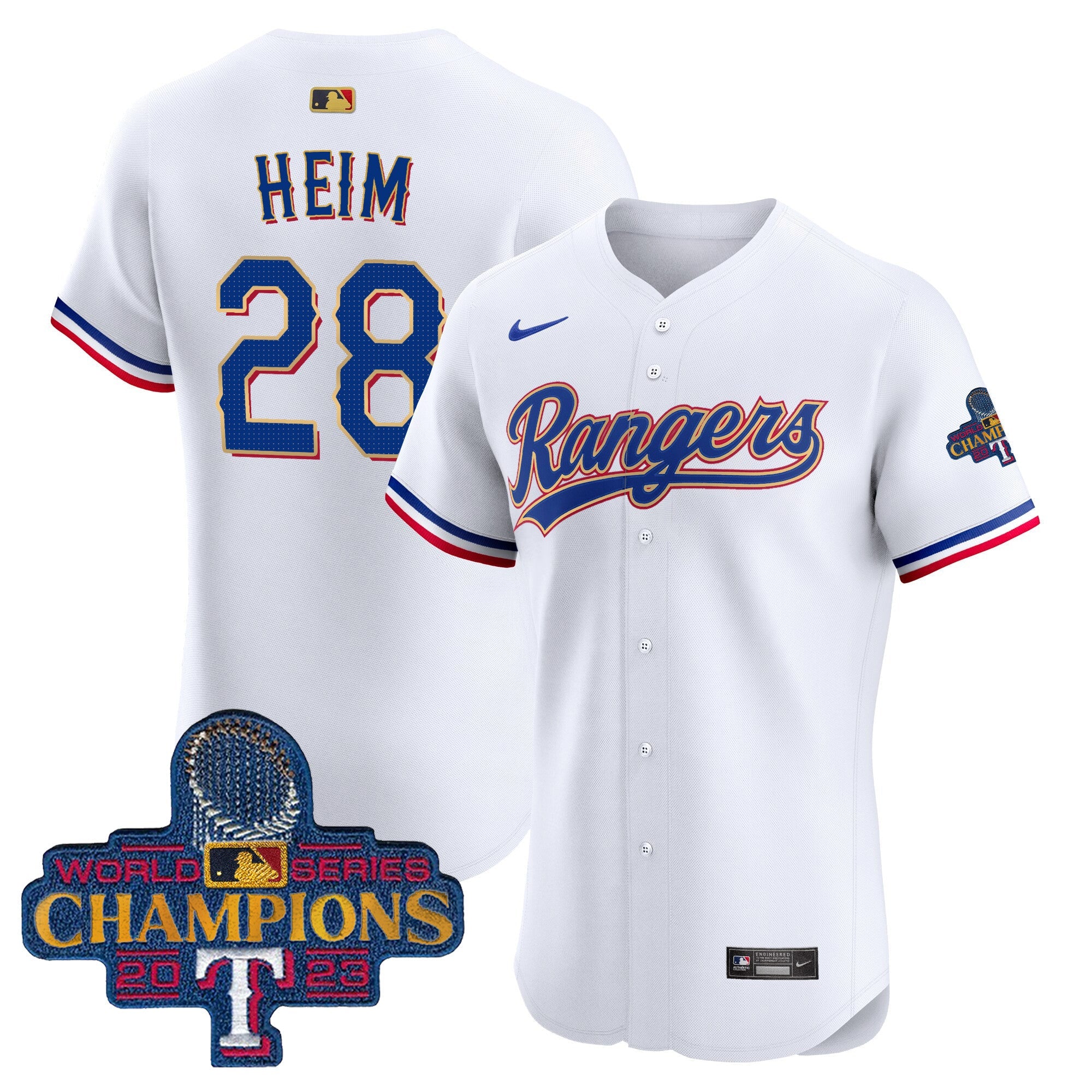 Men’s Texas 2023 World Series Champions Gold Trim Vapor Premier Elite Jersey