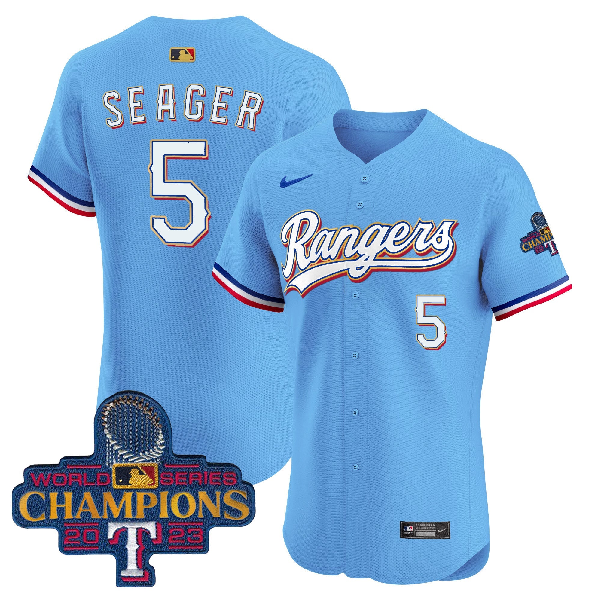 Men’s Texas 2023 World Series Champions Gold Trim Vapor Premier Elite Jersey