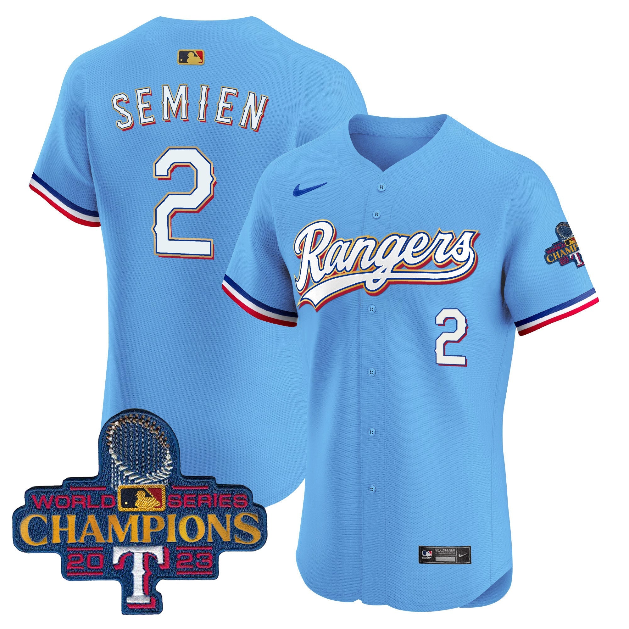 Men’s Texas 2023 World Series Champions Gold Trim Vapor Premier Elite Jersey