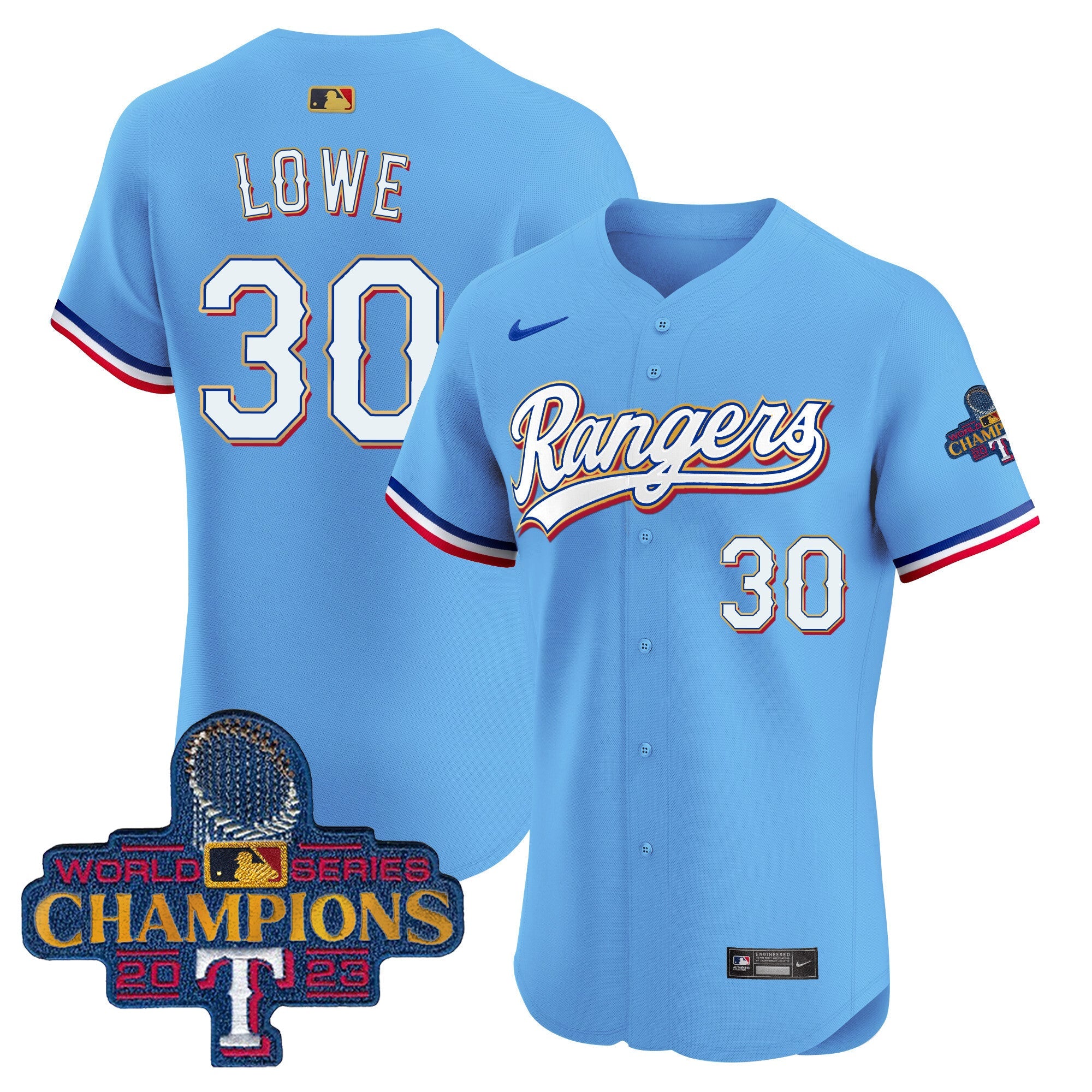 Men’s Texas 2023 World Series Champions Gold Trim Vapor Premier Elite Jersey