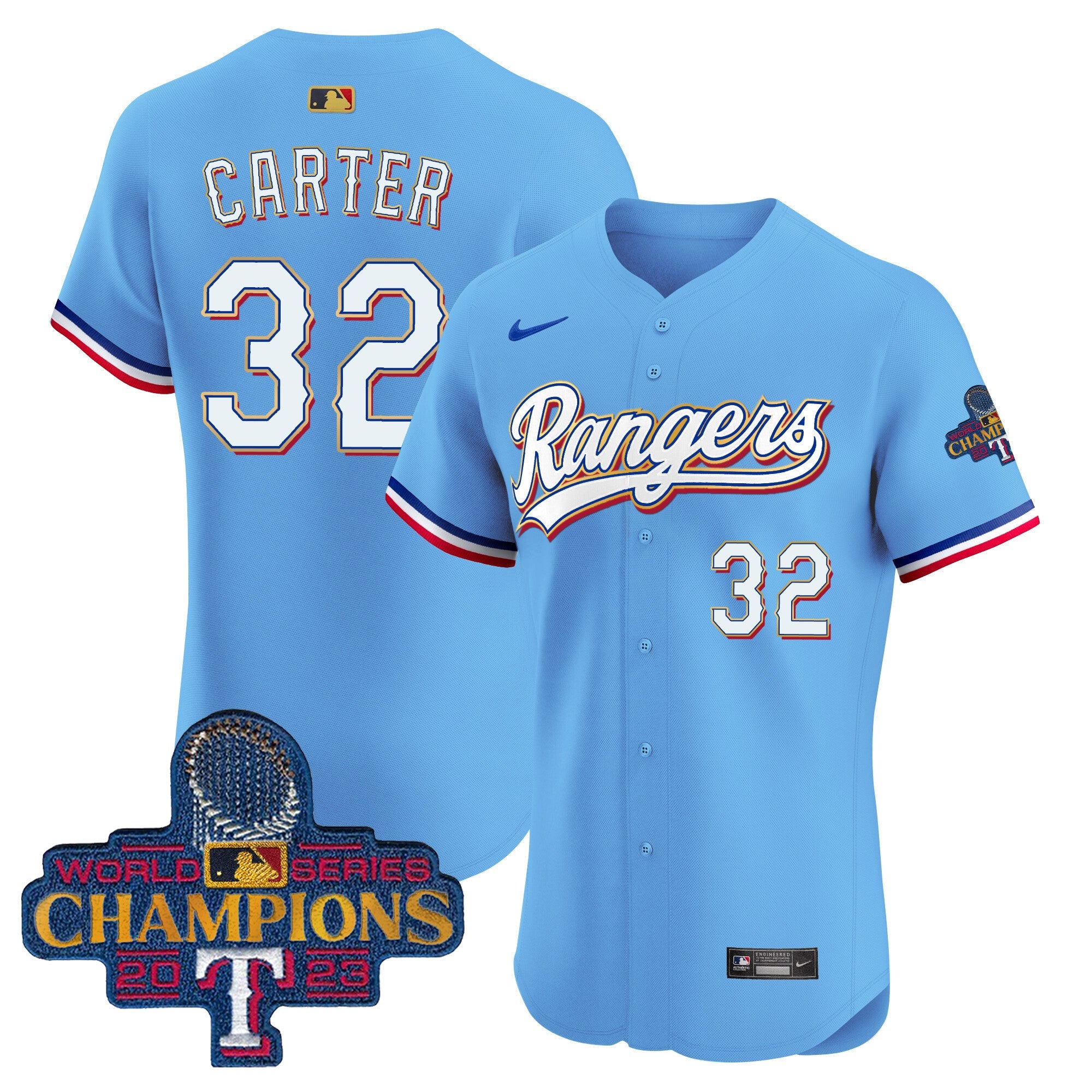 Men’s Texas 2023 World Series Champions Gold Trim Vapor Premier Elite Jersey