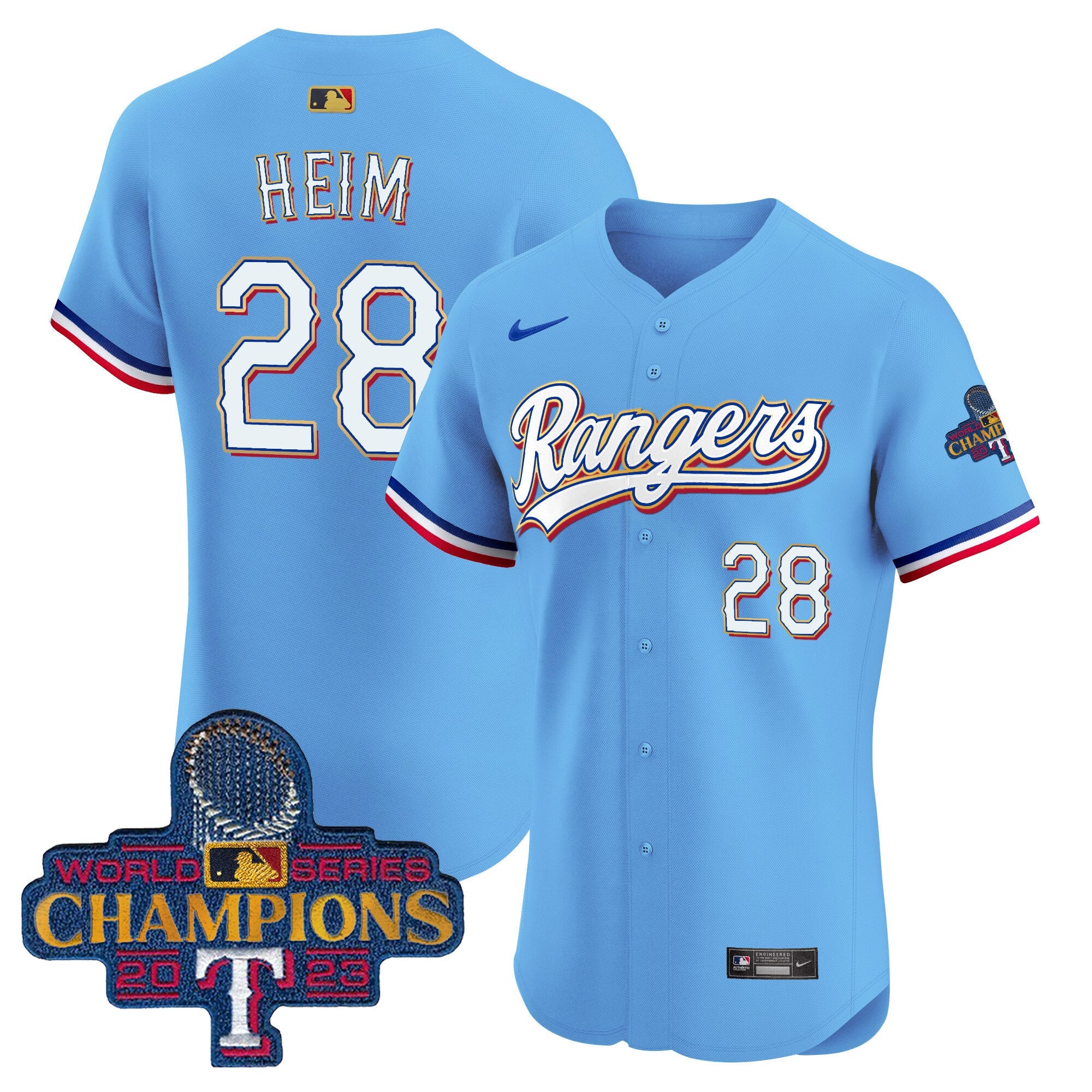 Men’s Texas 2023 World Series Champions Gold Trim Vapor Premier Elite Jersey