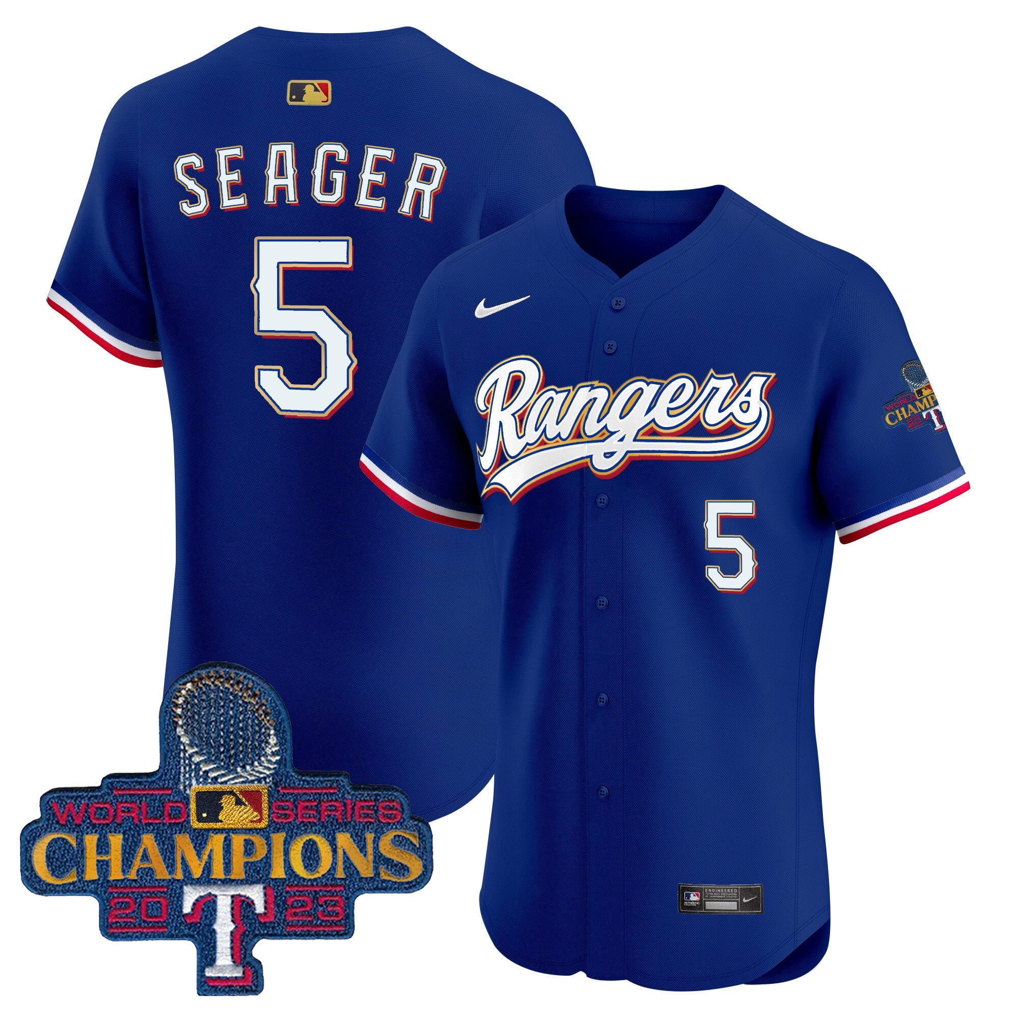 Men’s Texas 2023 World Series Champions Gold Trim Vapor Premier Elite Jersey