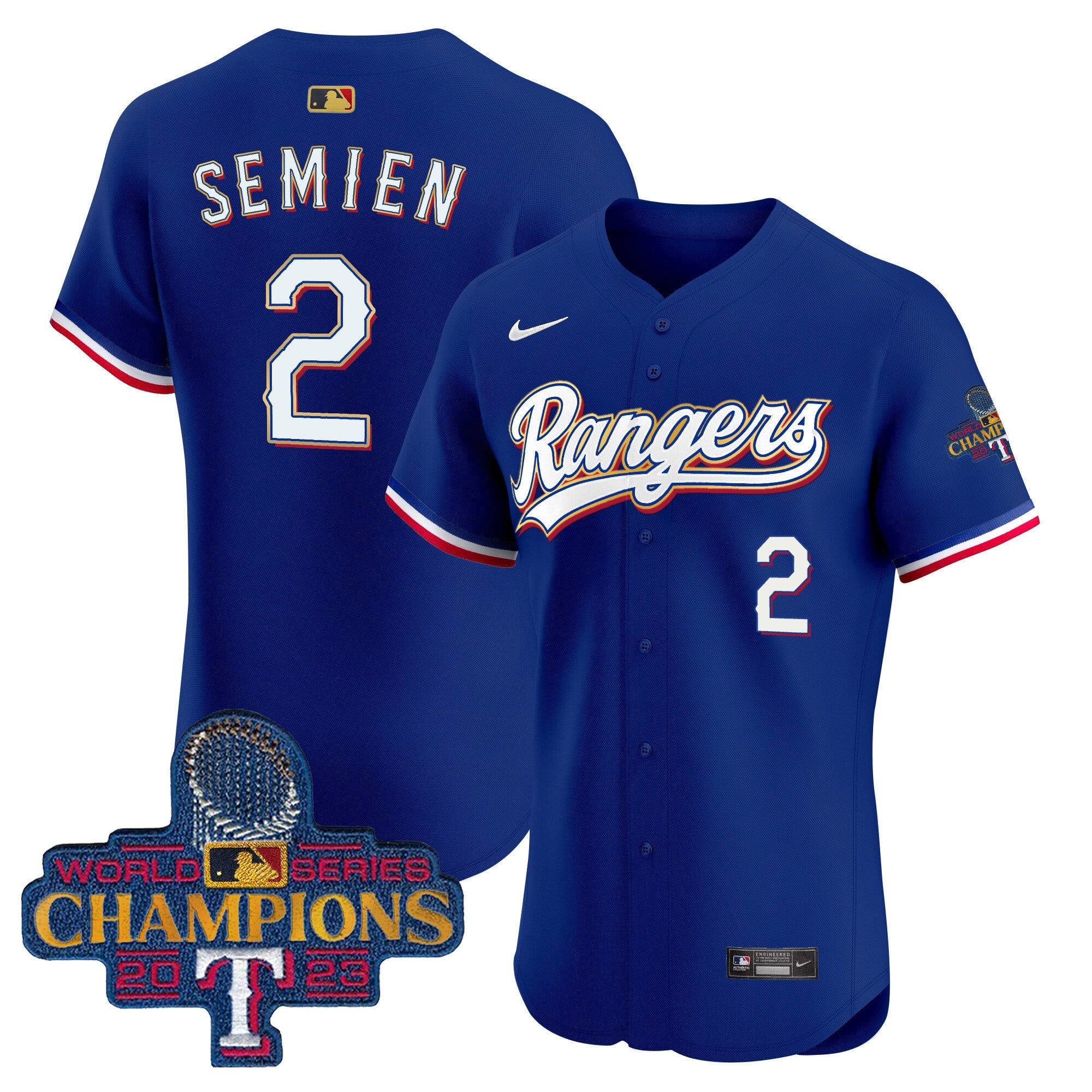 Men’s Texas 2023 World Series Champions Gold Trim Vapor Premier Elite Jersey