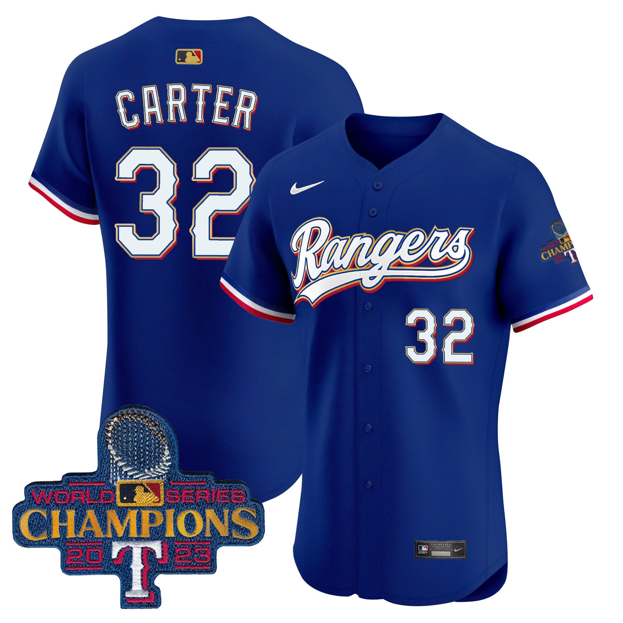 Men’s Texas 2023 World Series Champions Gold Trim Vapor Premier Elite Jersey