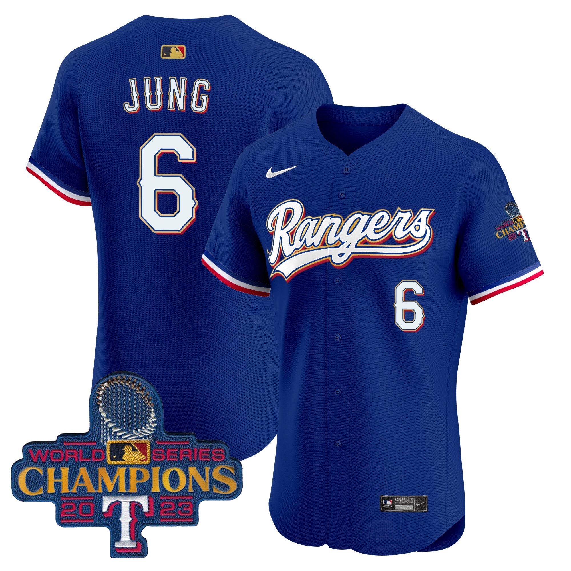 Men’s Texas 2023 World Series Champions Gold Trim Vapor Premier Elite Jersey