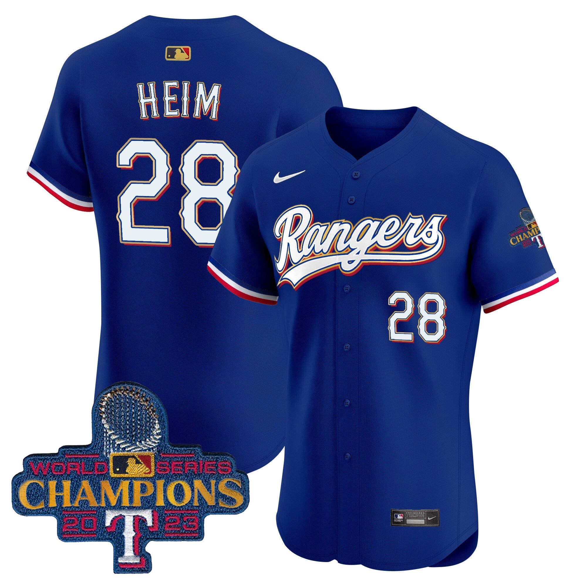 Men’s Texas 2023 World Series Champions Gold Trim Vapor Premier Elite Jersey