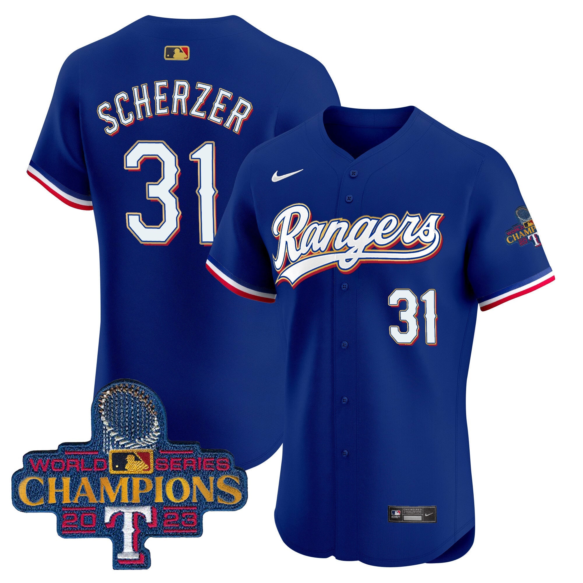 Men’s Texas 2023 World Series Champions Gold Trim Vapor Premier Elite Jersey