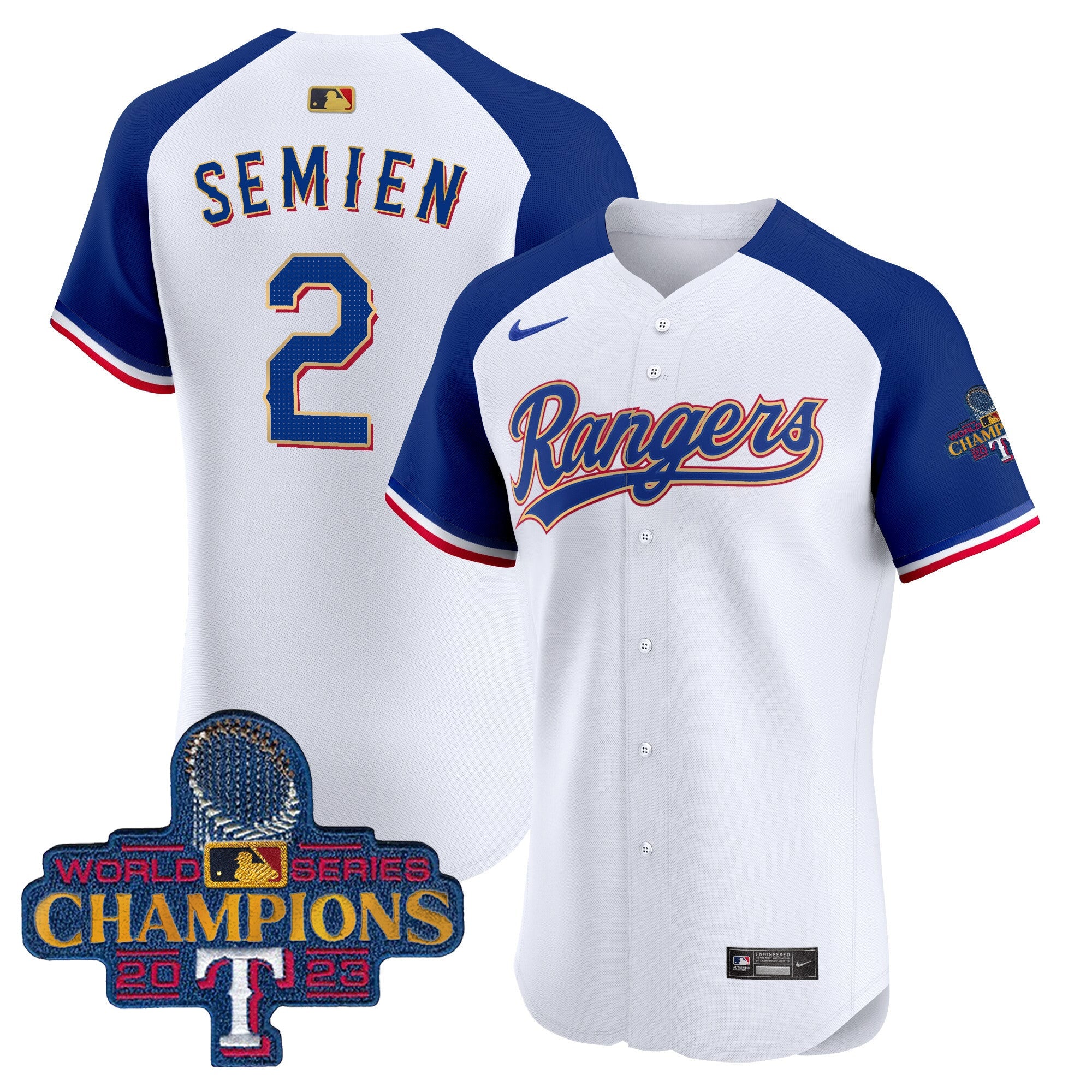 Men’s Texas 2023 World Series Champions Gold Trim Vapor Premier Elite Jersey