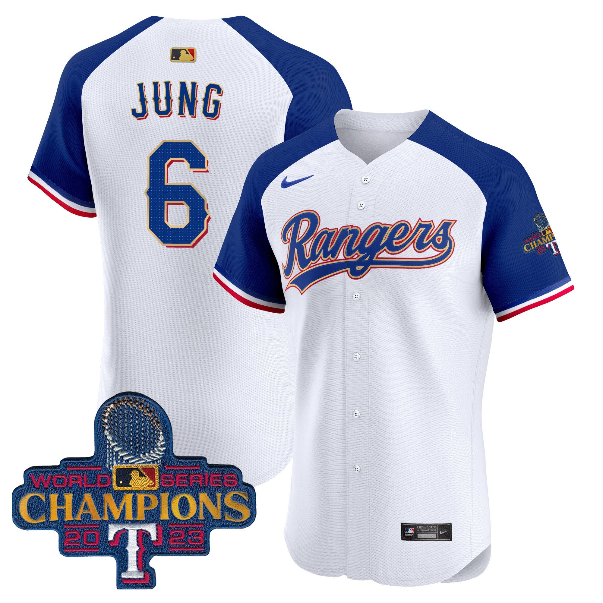 Men’s Texas 2023 World Series Champions Gold Trim Vapor Premier Elite Jersey