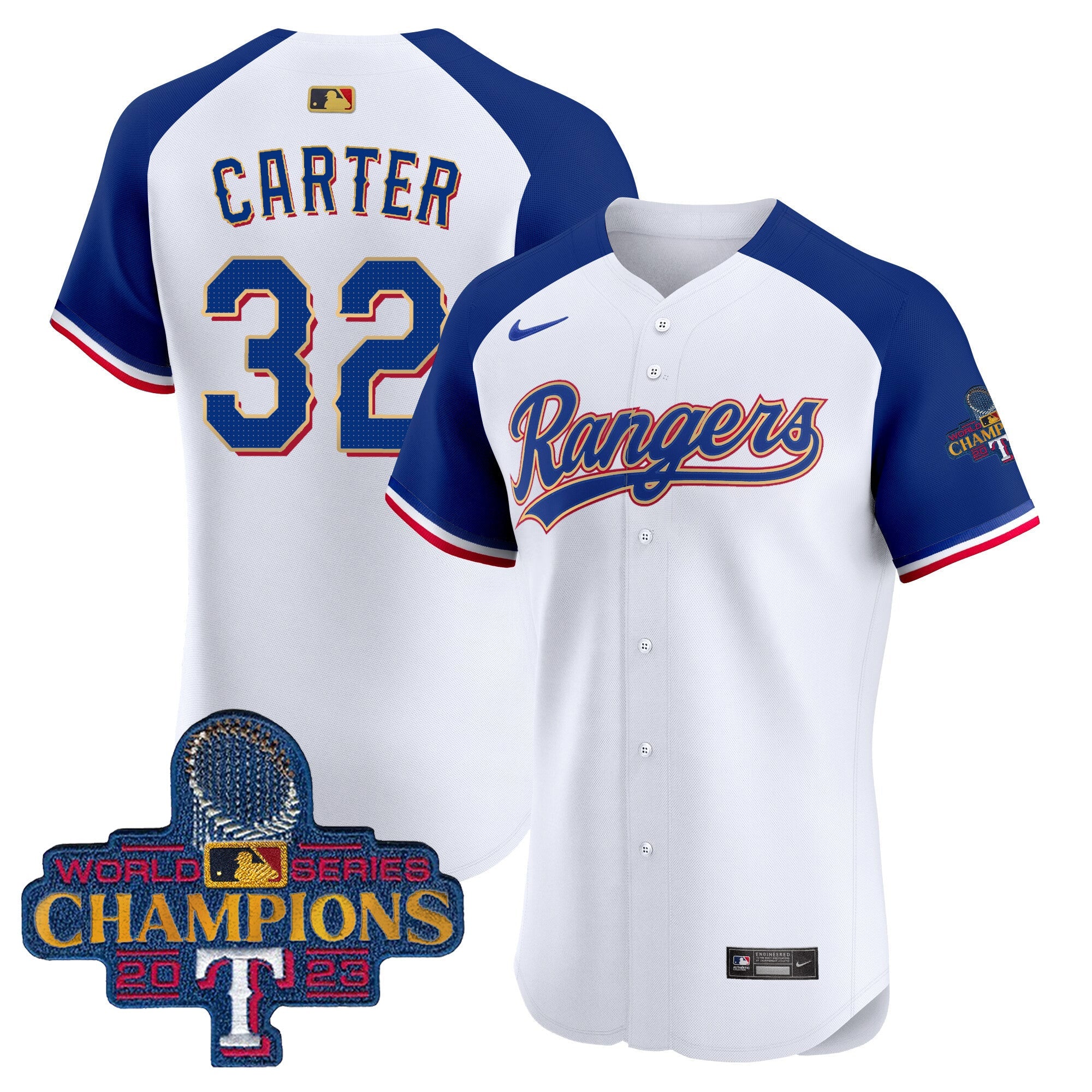 Men’s Texas 2023 World Series Champions Gold Trim Vapor Premier Elite Jersey