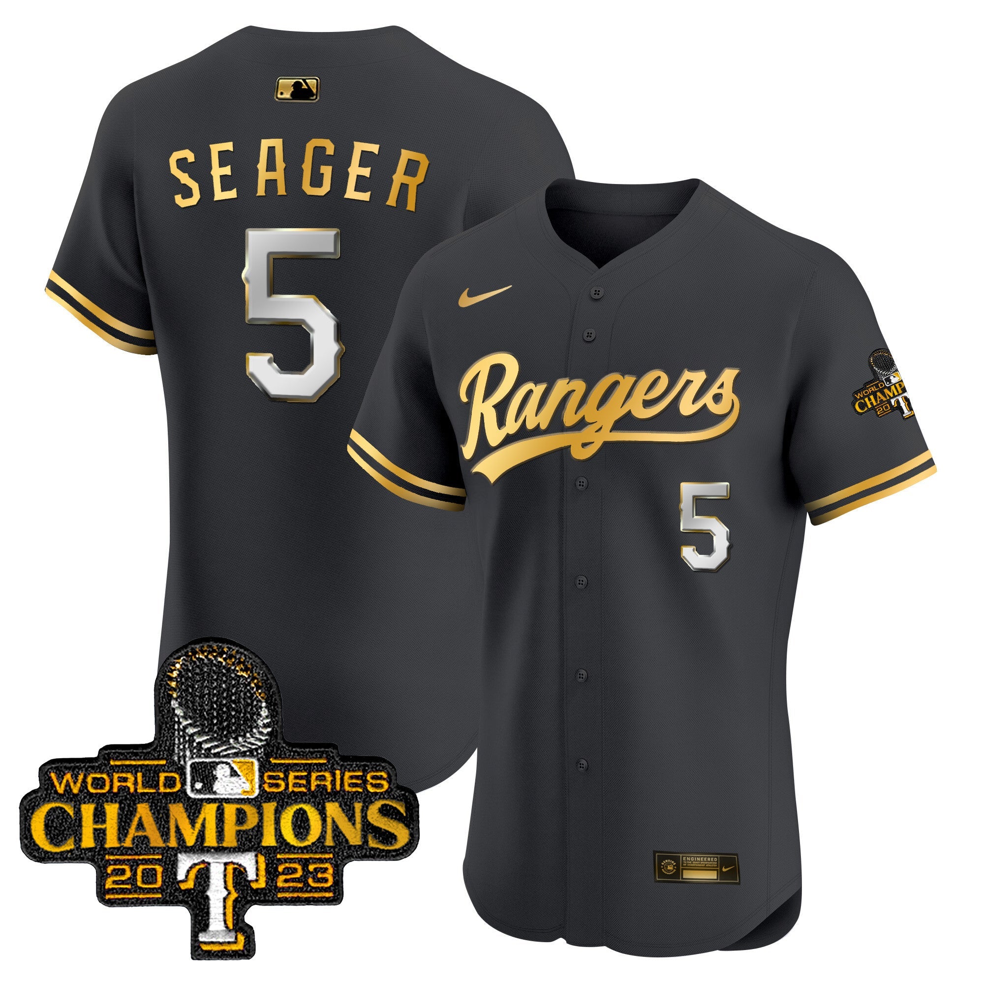 Men’s Texas 2023 World Series Champions Gold Trim Vapor Premier Elite Jersey