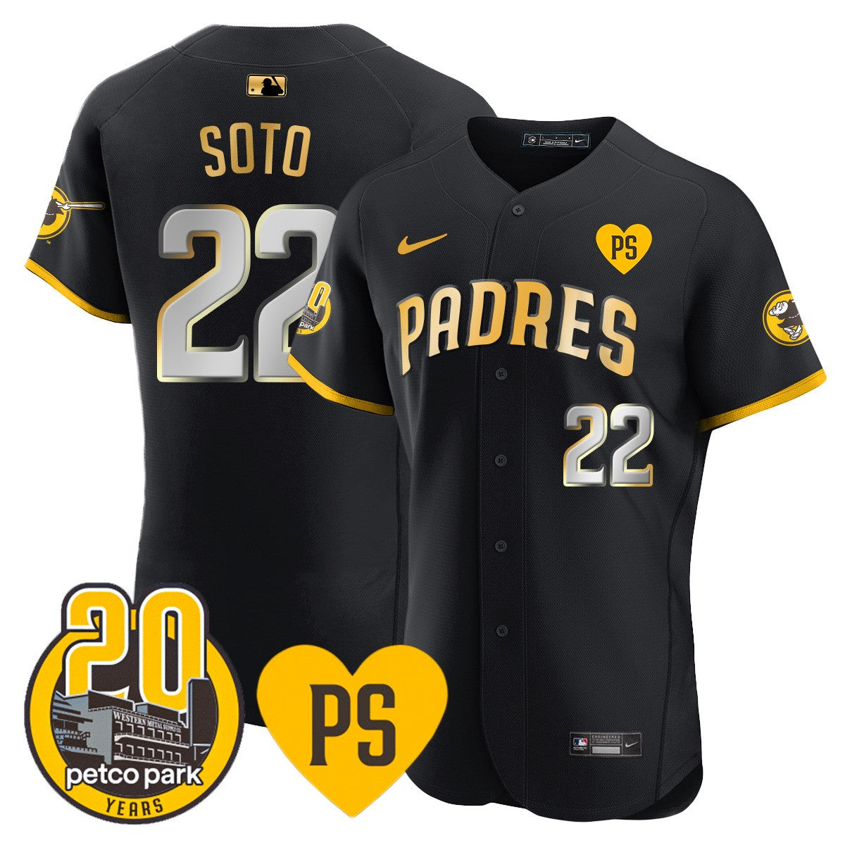 Men’s “For Peter” & Petco Park 20th Patch Vapor Premier Elite Jersey