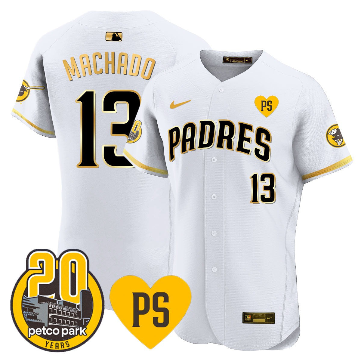 Men’s “For Peter” & Petco Park 20th Patch Vapor Premier Elite Jersey