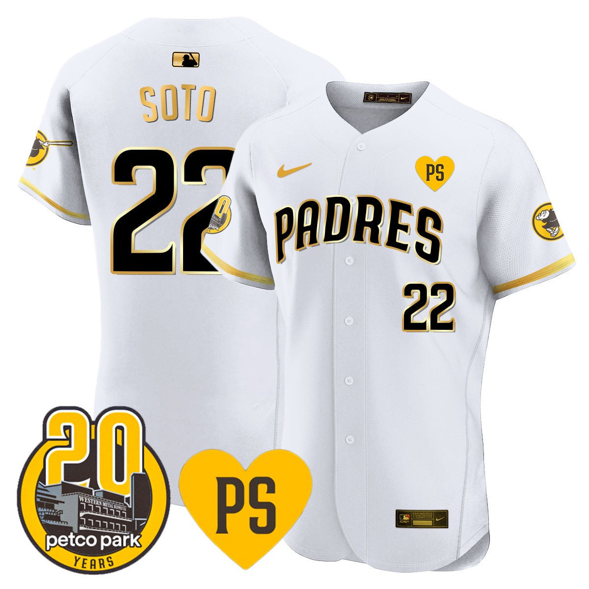 Men’s “For Peter” & Petco Park 20th Patch Vapor Premier Elite Jersey