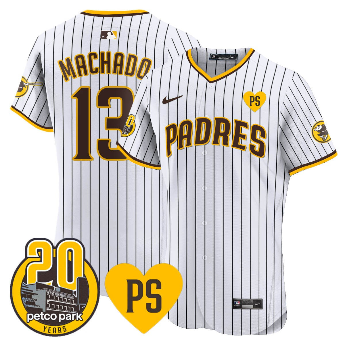 Men’s “For Peter” & Petco Park 20th Patch Vapor Premier Elite Jersey