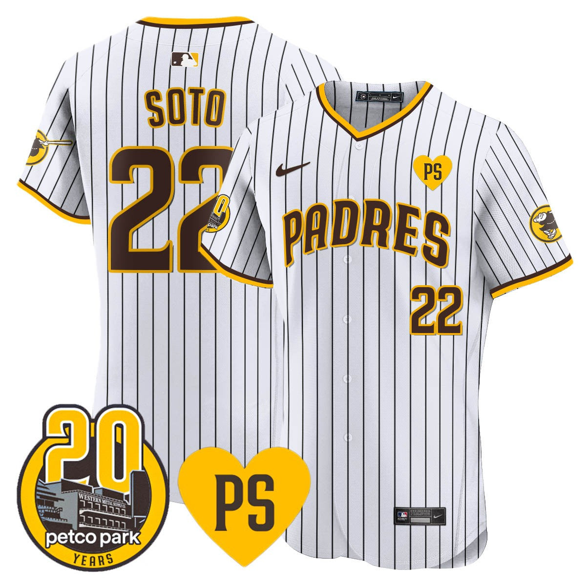 Men’s “For Peter” & Petco Park 20th Patch Vapor Premier Elite Jersey