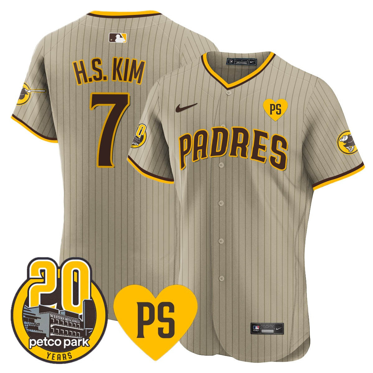 Men’s “For Peter” & Petco Park 20th Patch Vapor Premier Elite Jersey