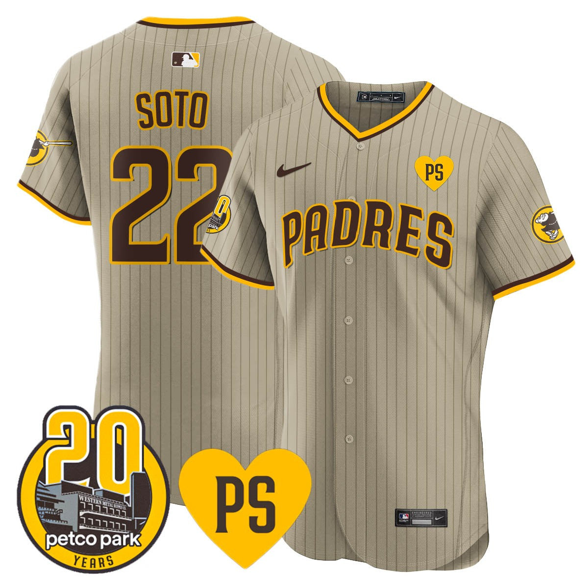 Men’s “For Peter” & Petco Park 20th Patch Vapor Premier Elite Jersey