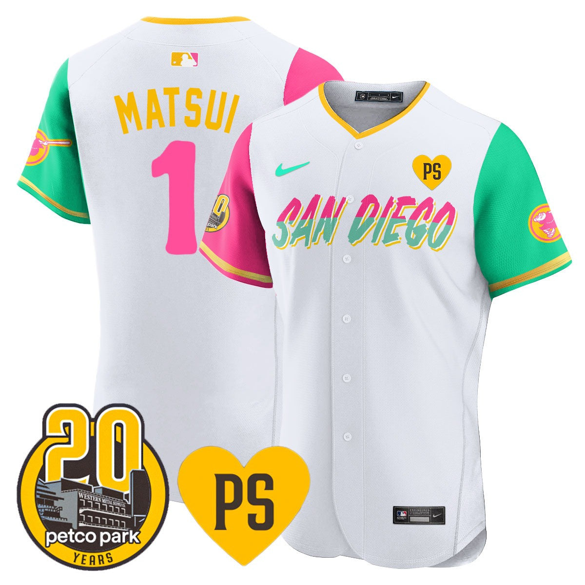 Men’s “For Peter” & Petco Park 20th Patch Vapor Premier Elite Jersey