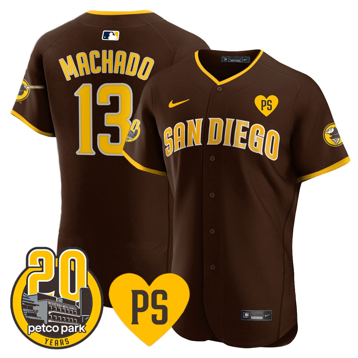 Men’s “For Peter” & Petco Park 20th Patch Vapor Premier Elite Jersey