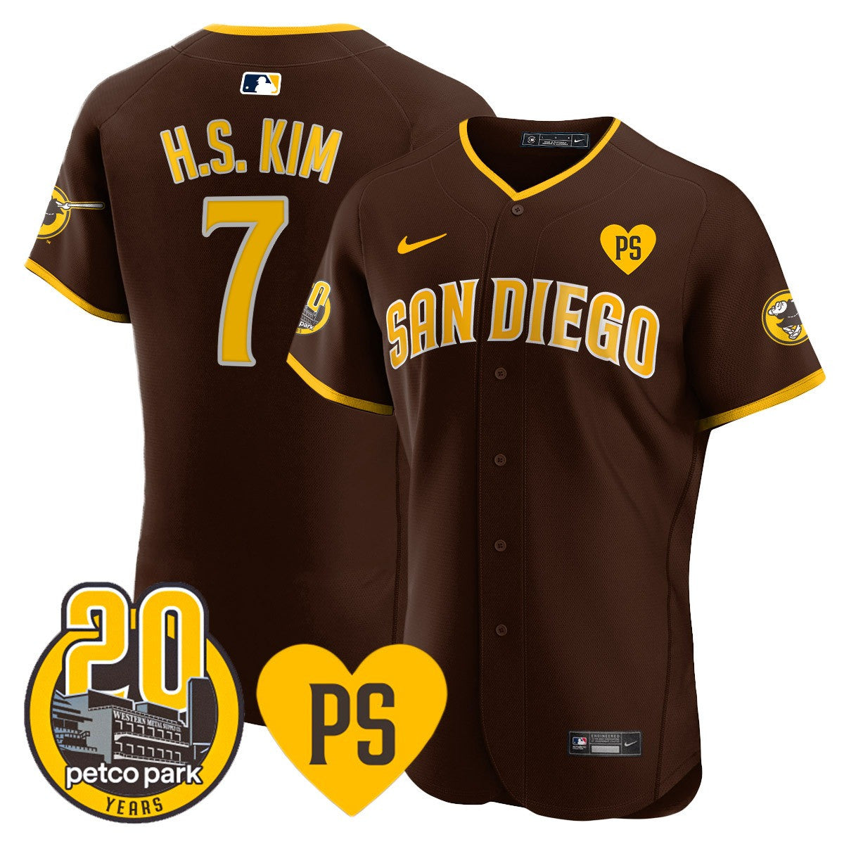 Men’s “For Peter” & Petco Park 20th Patch Vapor Premier Elite Jersey