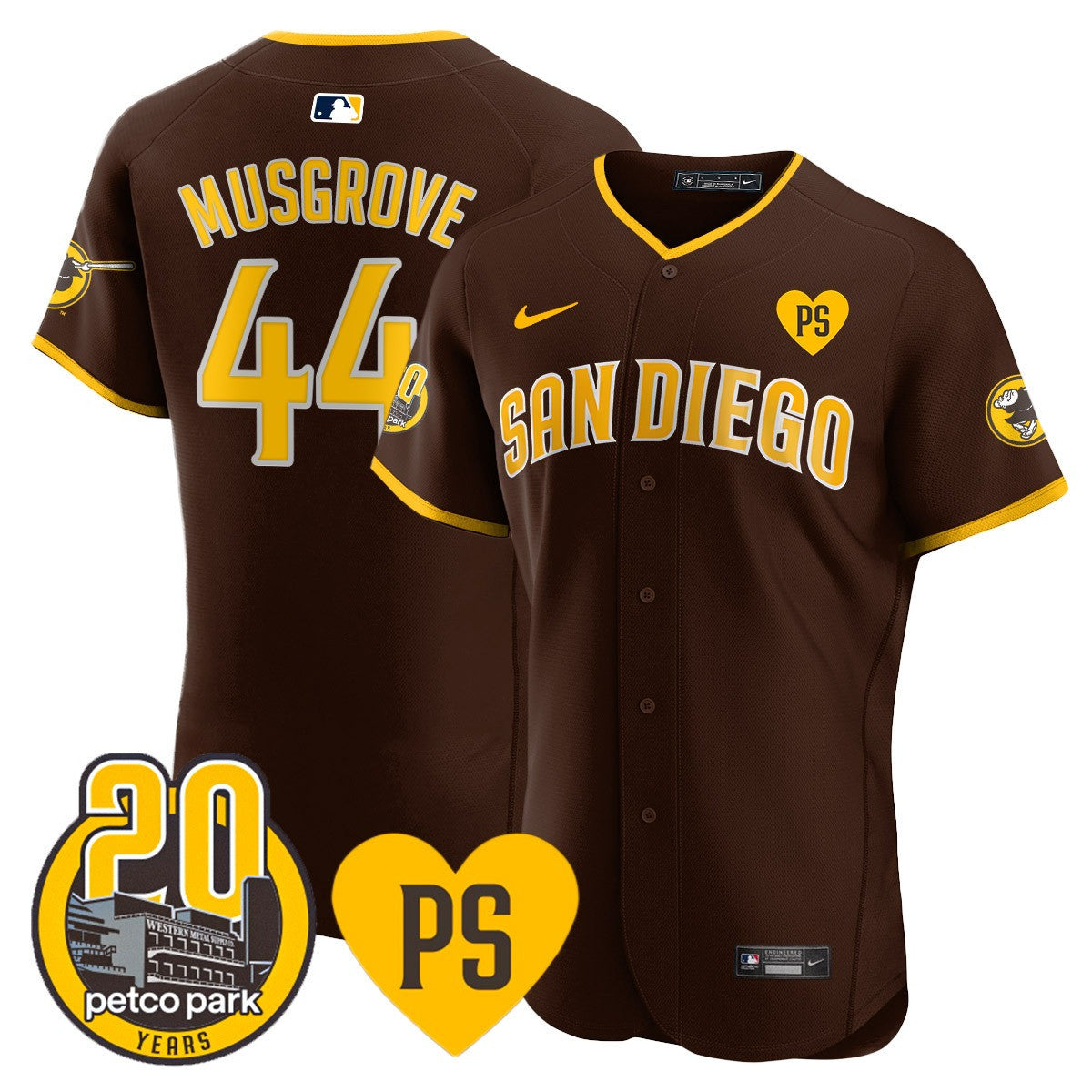 Men’s “For Peter” & Petco Park 20th Patch Vapor Premier Elite Jersey
