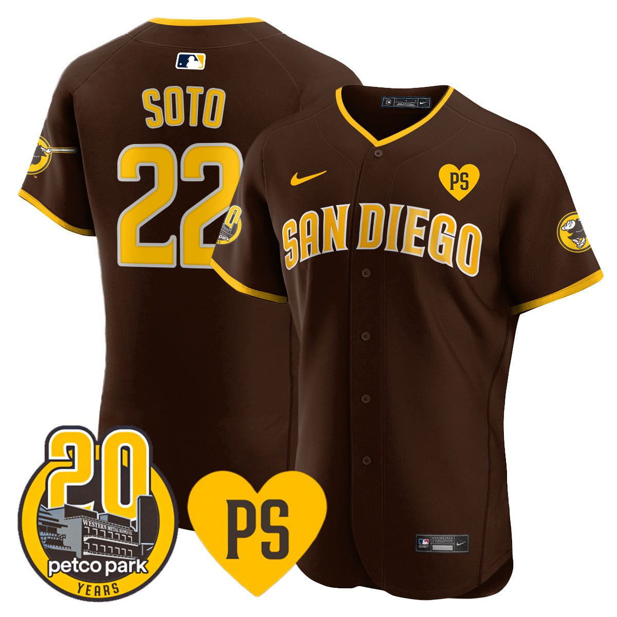 Men’s “For Peter” & Petco Park 20th Patch Vapor Premier Elite Jersey