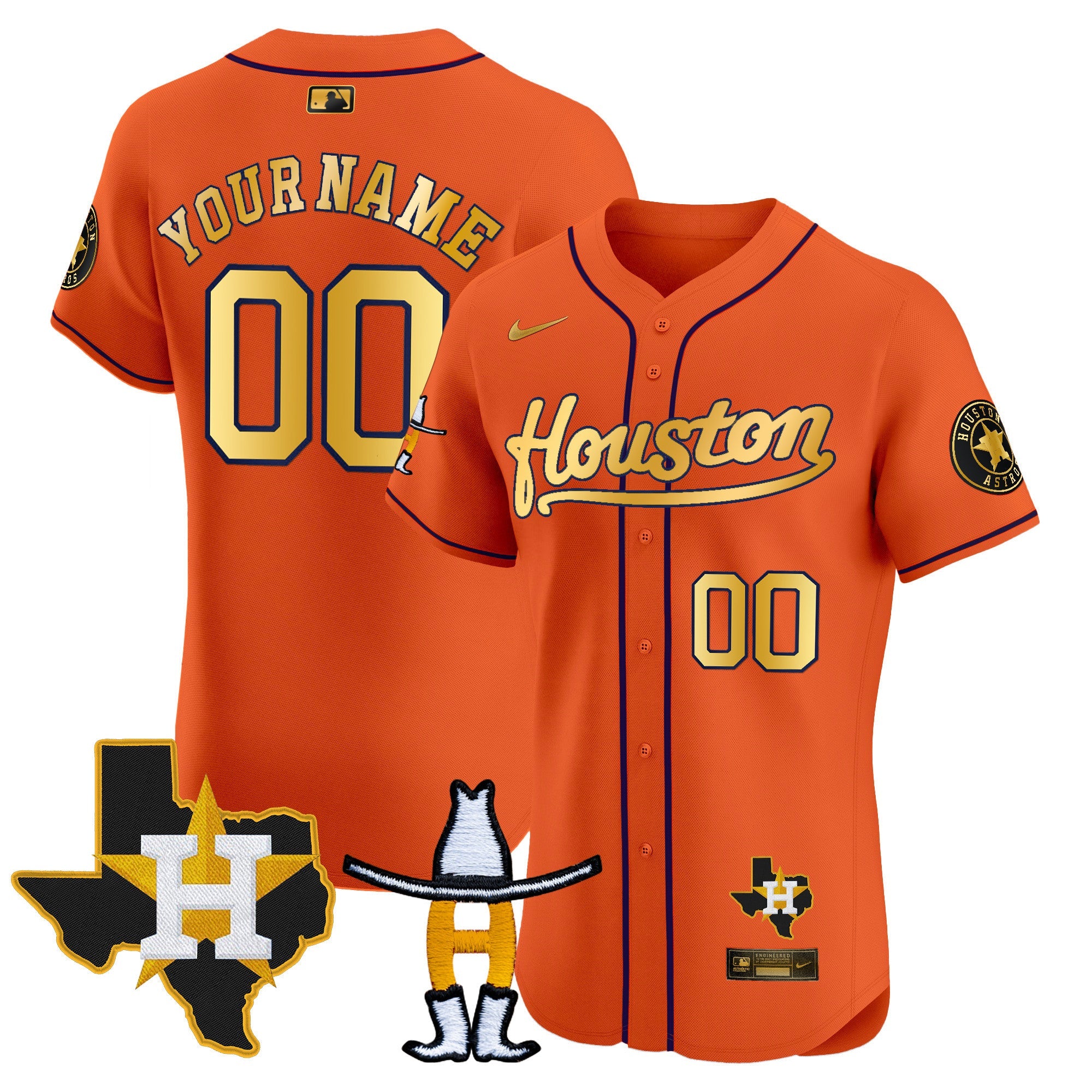 Houston Houston Rodeo Patch Vapor Premier Elite Custom Jersey