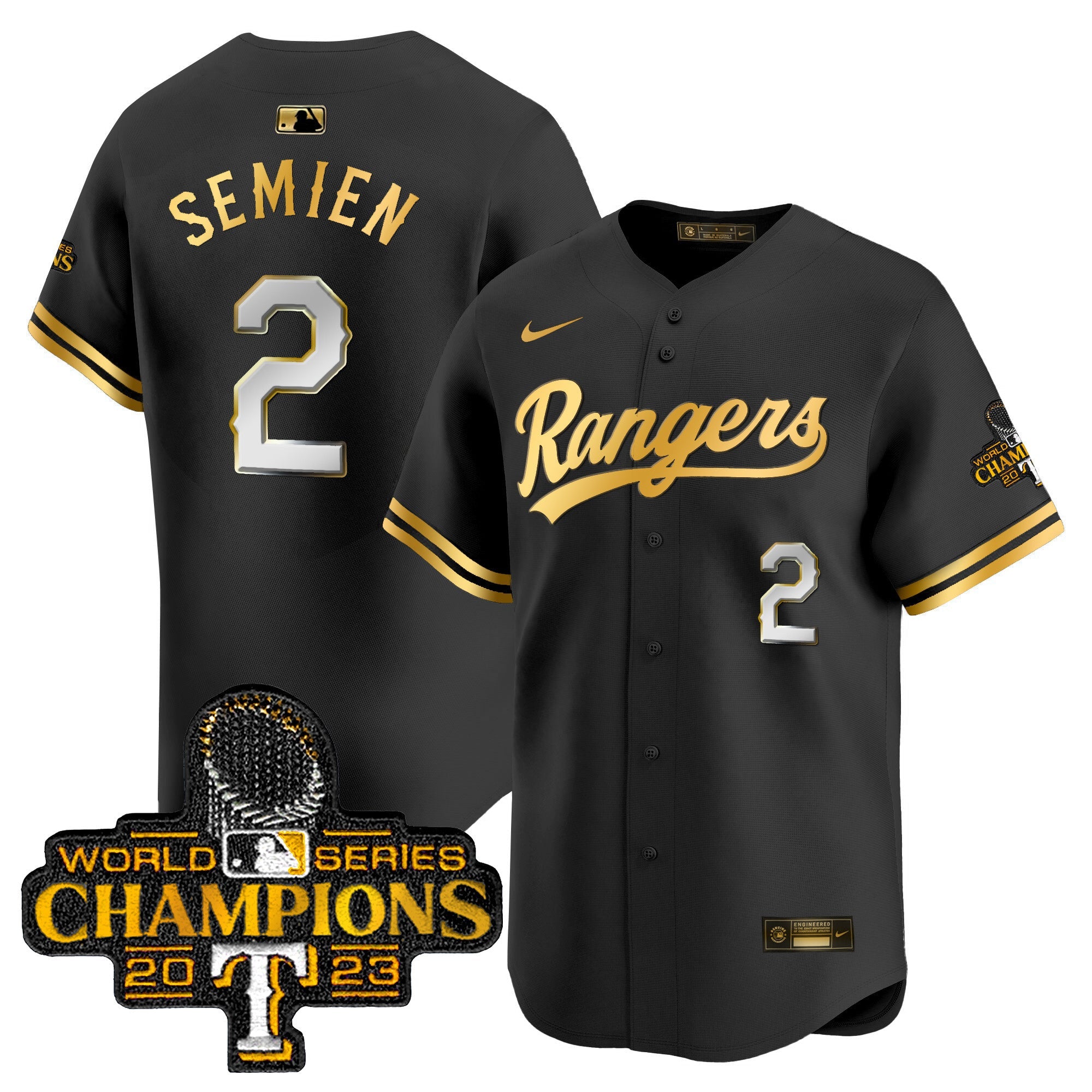 Men’s Texas 2023 World Series Champions Gold Trim Vapor Premier Limited Jersey