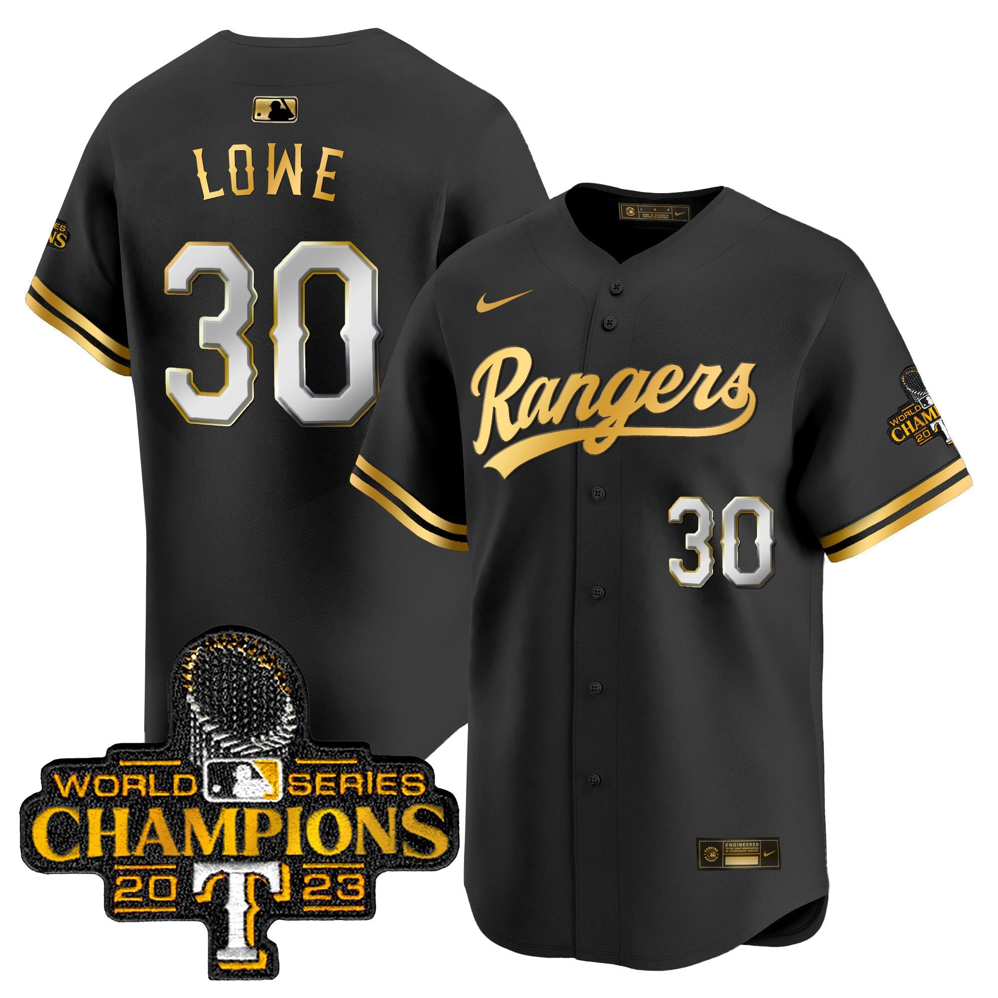 Men’s Texas 2023 World Series Champions Gold Trim Vapor Premier Limited Jersey
