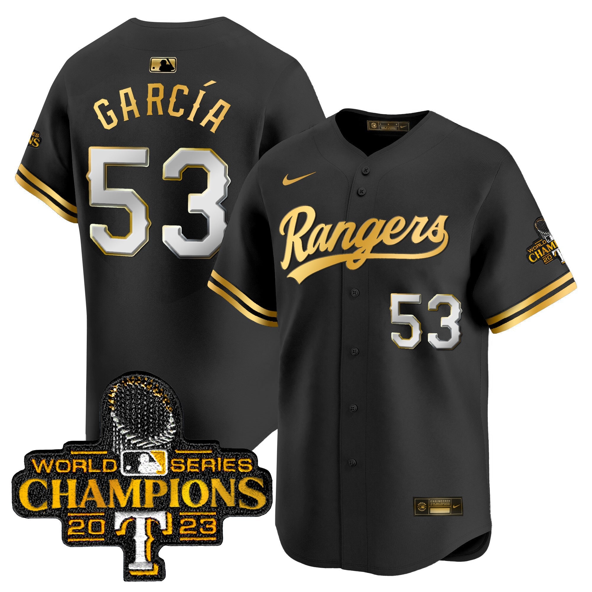 Men’s Texas 2023 World Series Champions Gold Trim Vapor Premier Limited Jersey