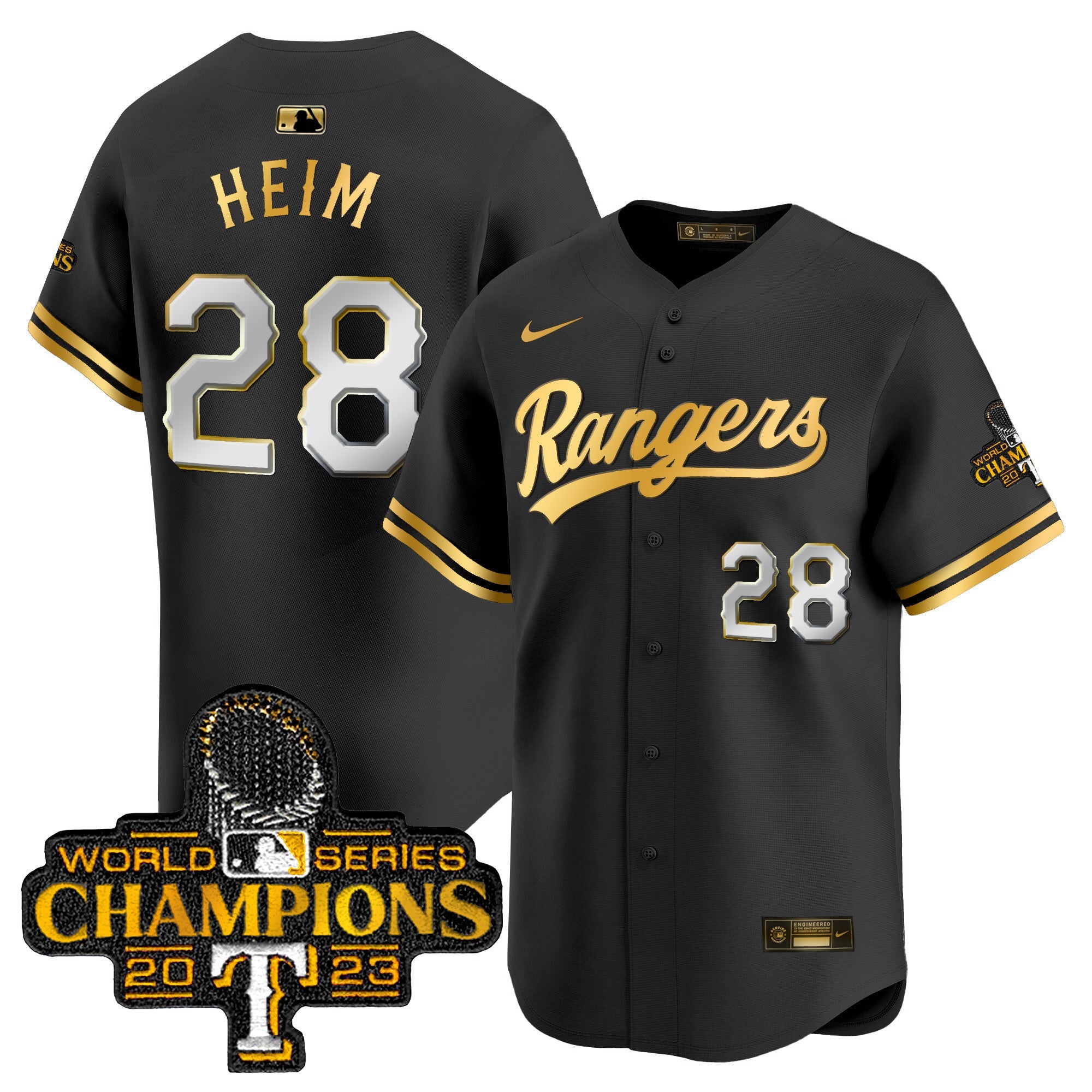 Men’s Texas 2023 World Series Champions Gold Trim Vapor Premier Limited Jersey