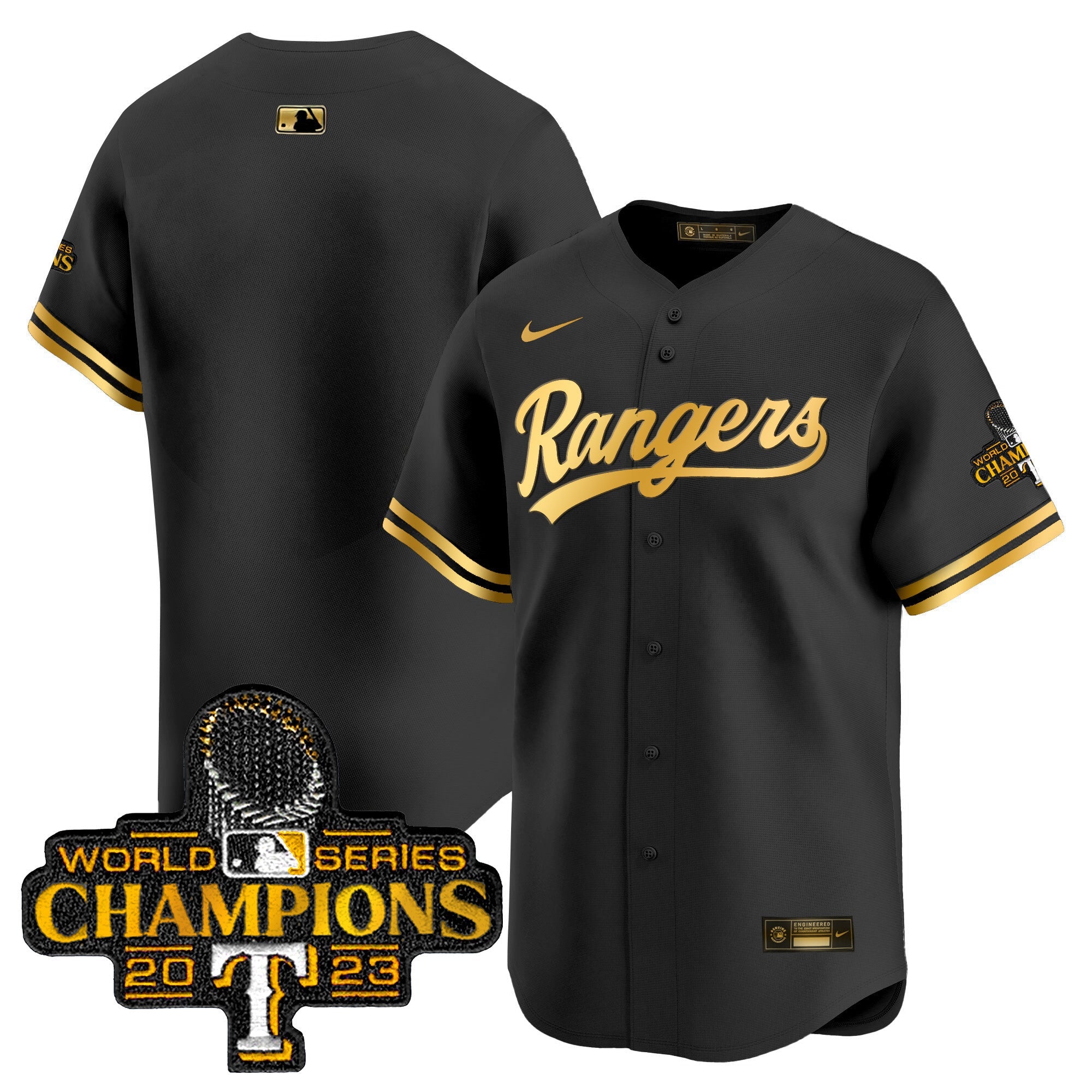 Men’s Texas 2023 World Series Champions Gold Trim Vapor Premier Limited Jersey