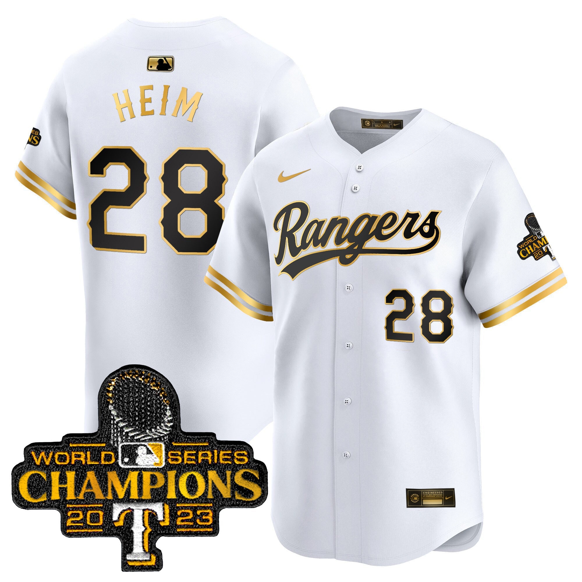 Men’s Texas 2023 World Series Champions Gold Trim Vapor Premier Limited Jersey